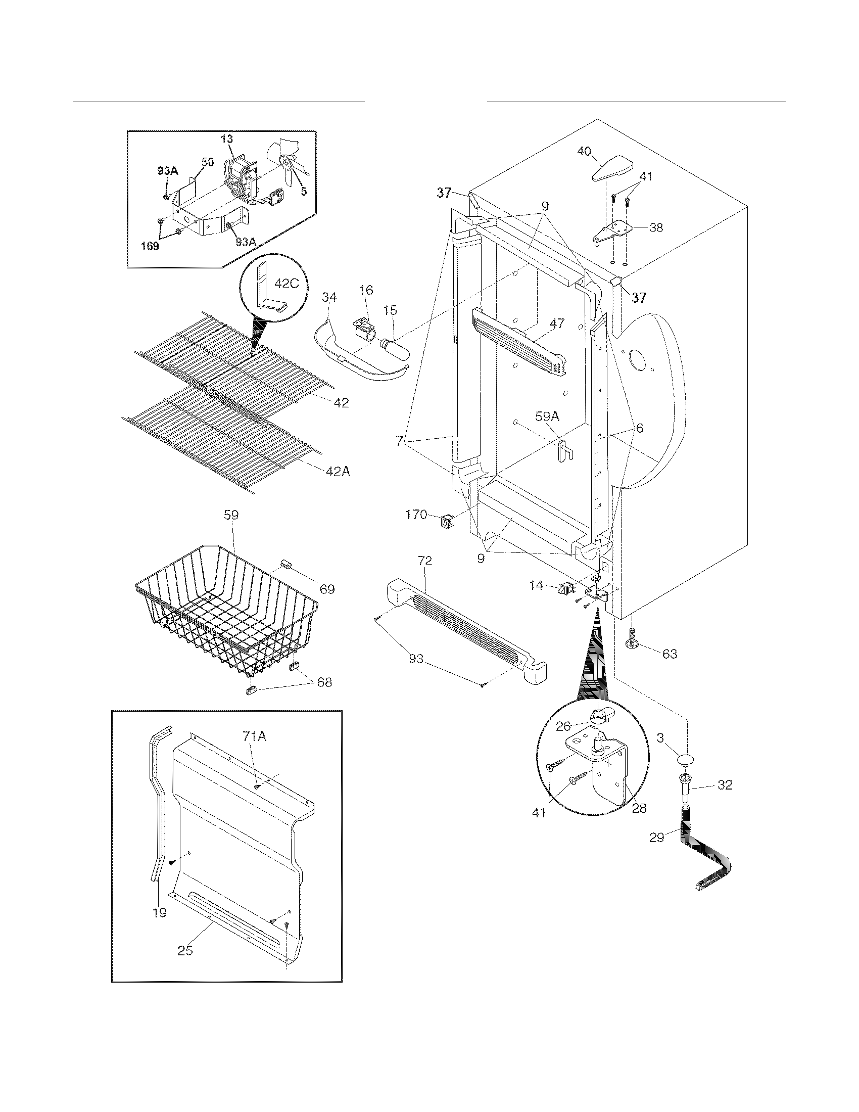 Frigidaire LFFU14F5HWN cabinet diagram
