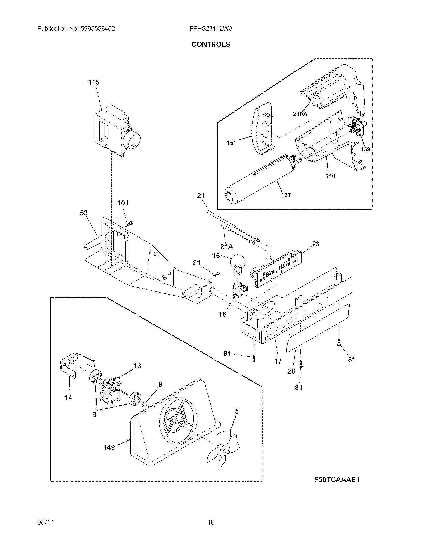 Frigidaire FFHS2311LW3 controls diagram