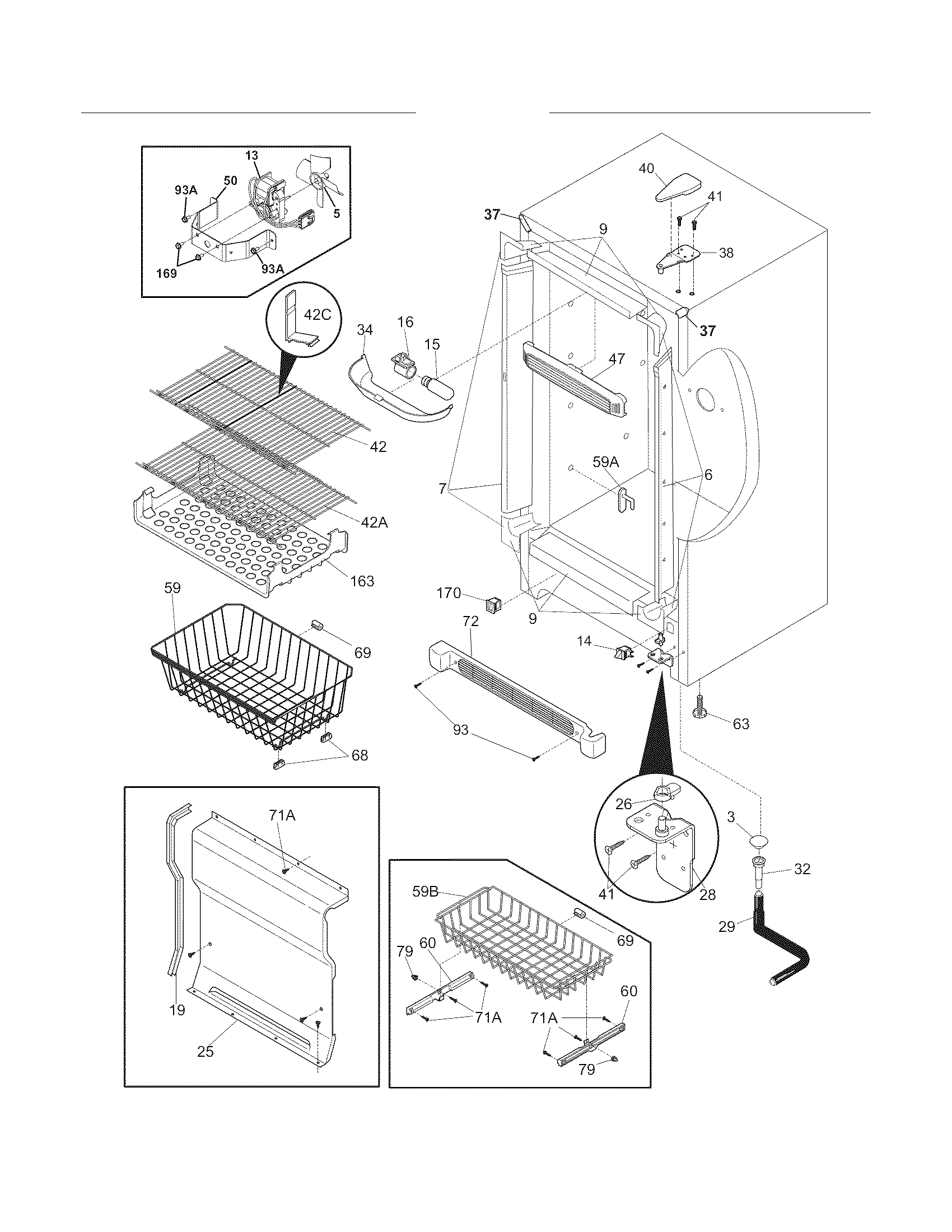 Frigidaire LFUH21F7LM1 cabinet diagram