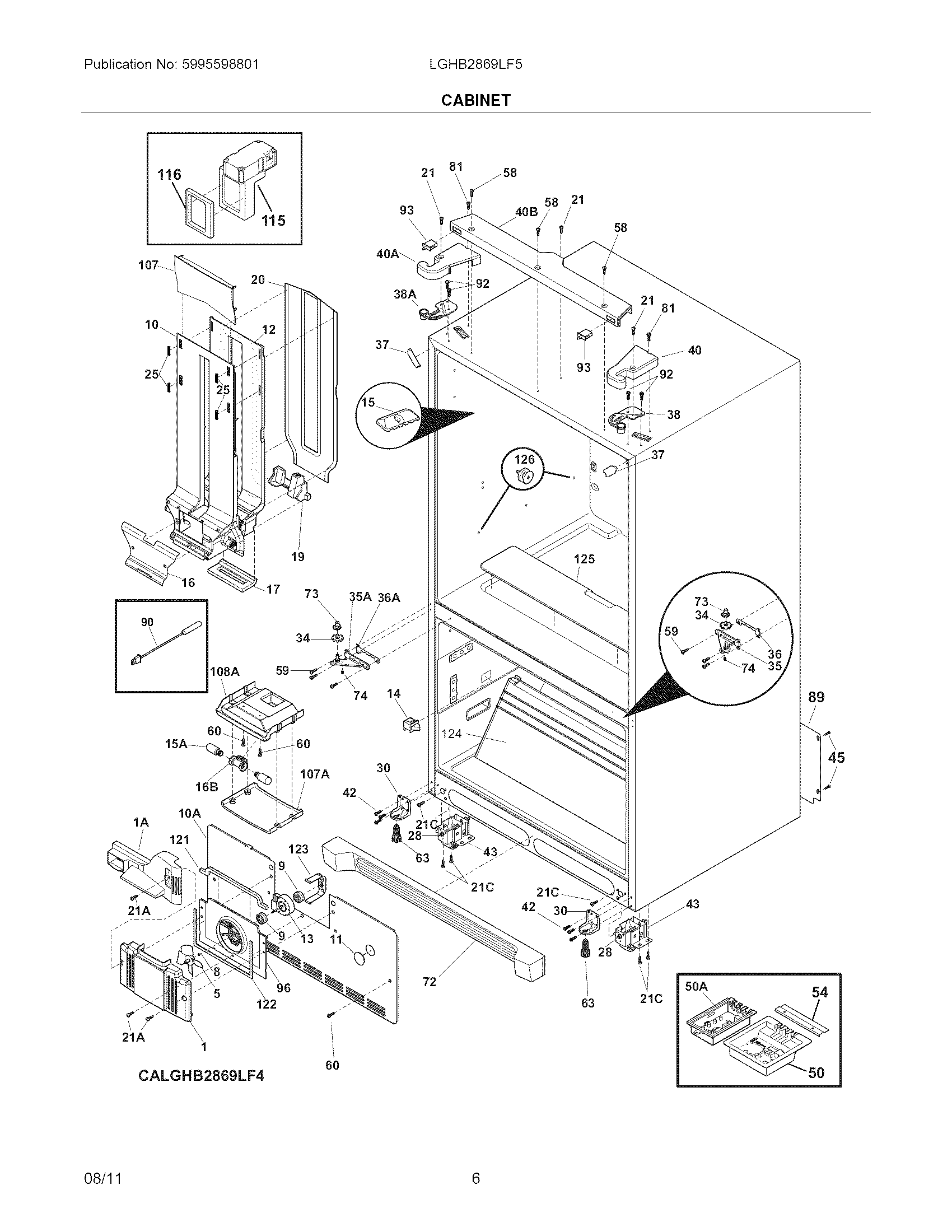 Frigidaire LGHB2869LF5 cabinet diagram