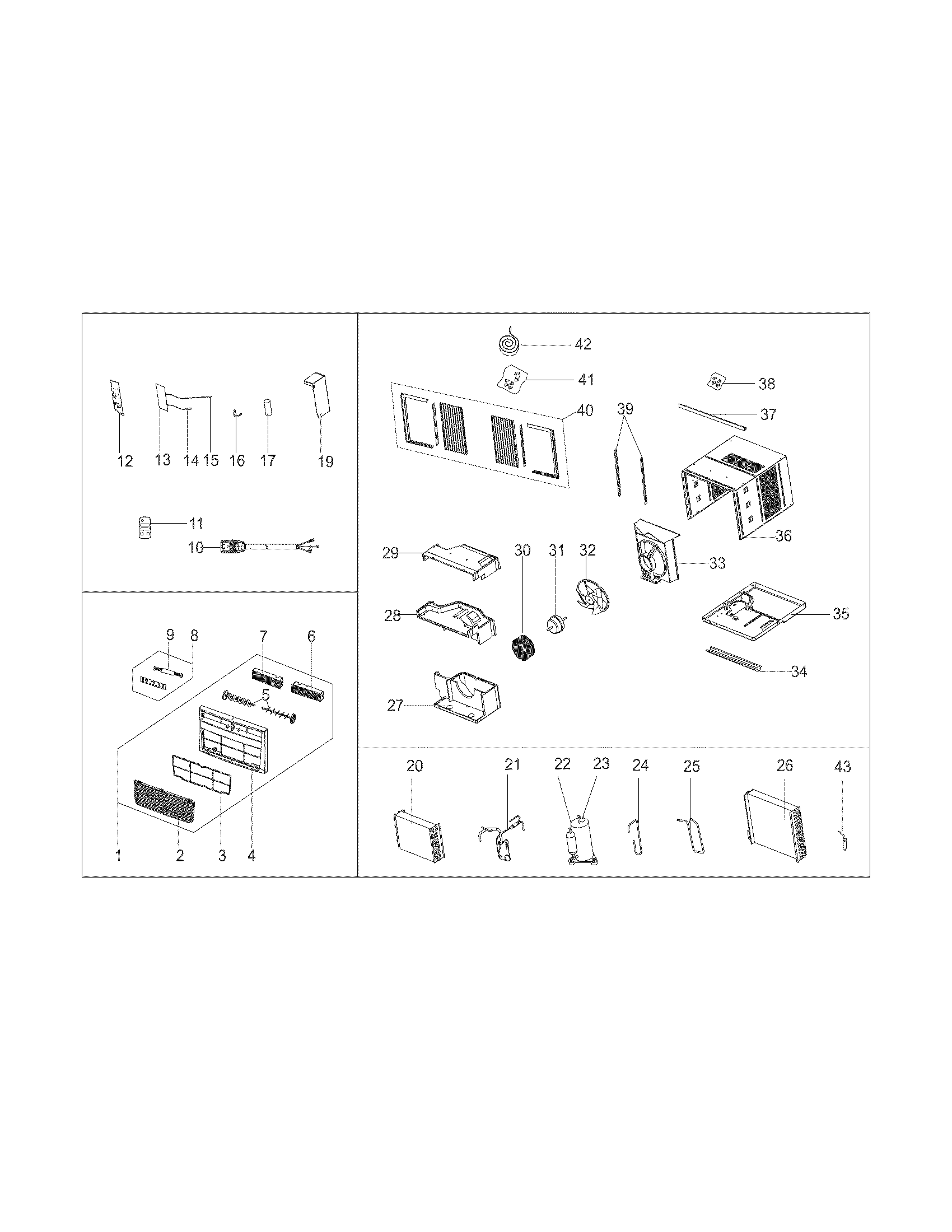Frigidaire FRA065AT712 recommended spare parts diagram