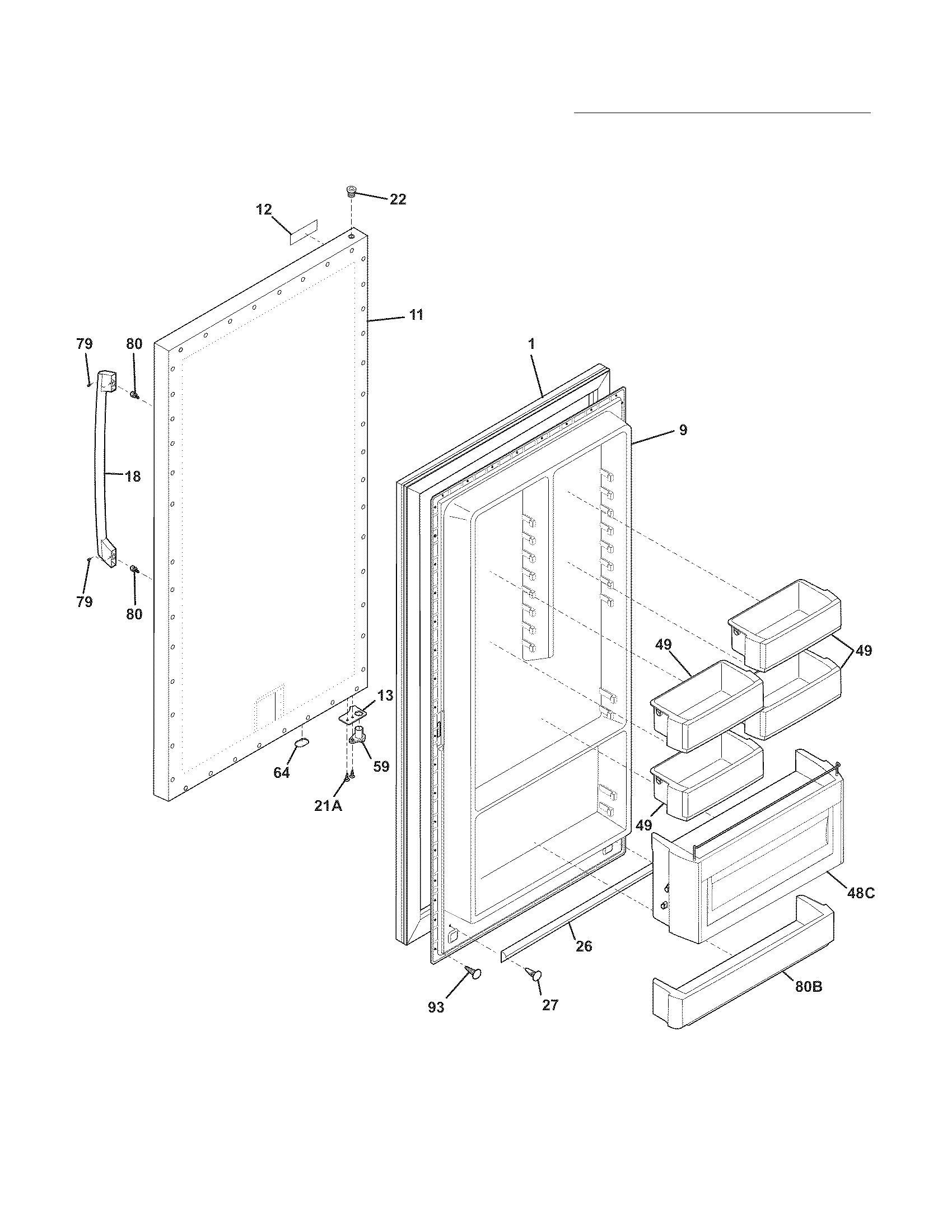 Electrolux EI32AF65JS1 door diagram
