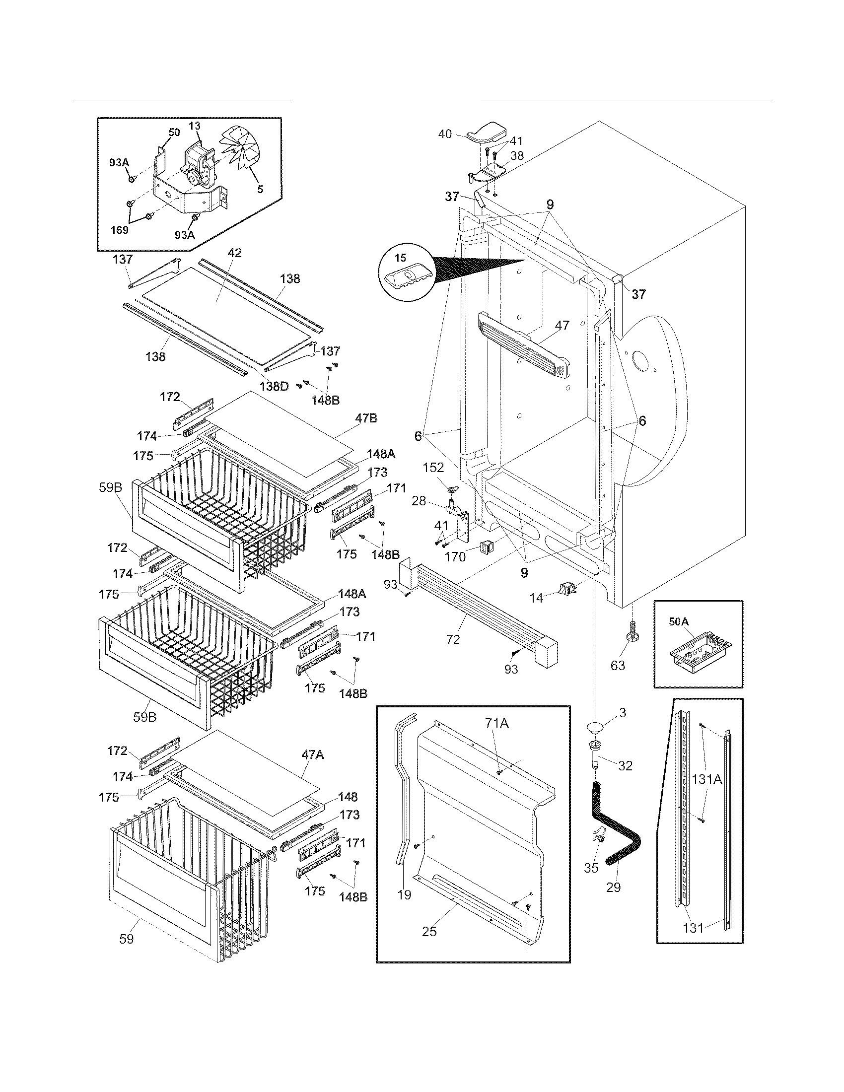Electrolux EI32AF65JS1 cabinet diagram