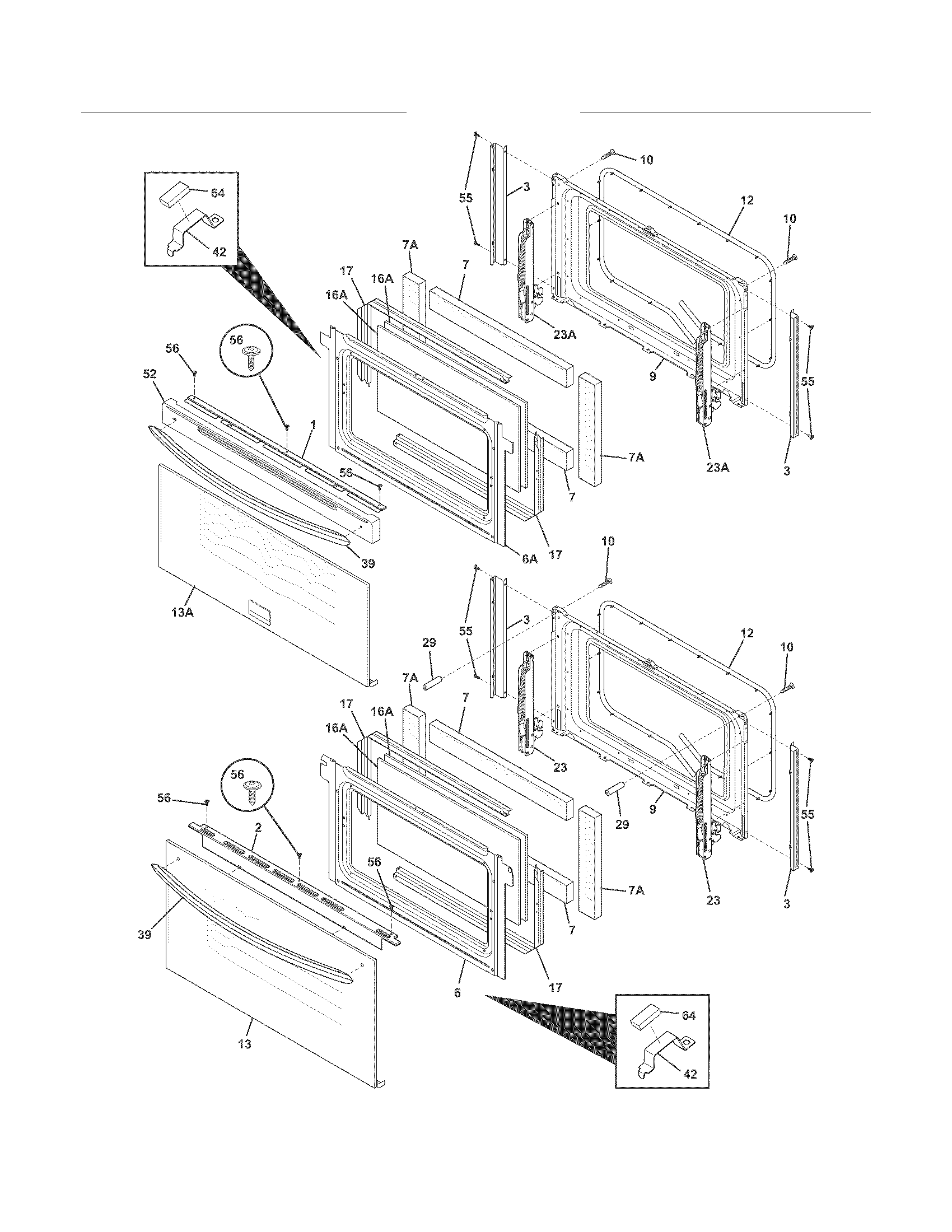 Frigidaire FGEF306TMWA doors diagram