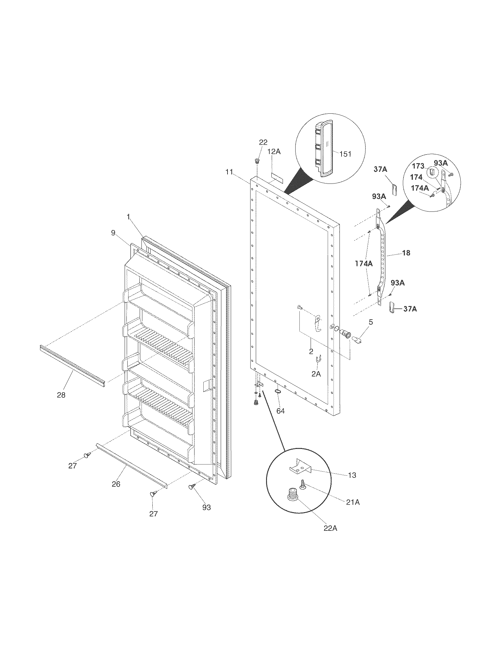 Kenmore 25328782804 door diagram