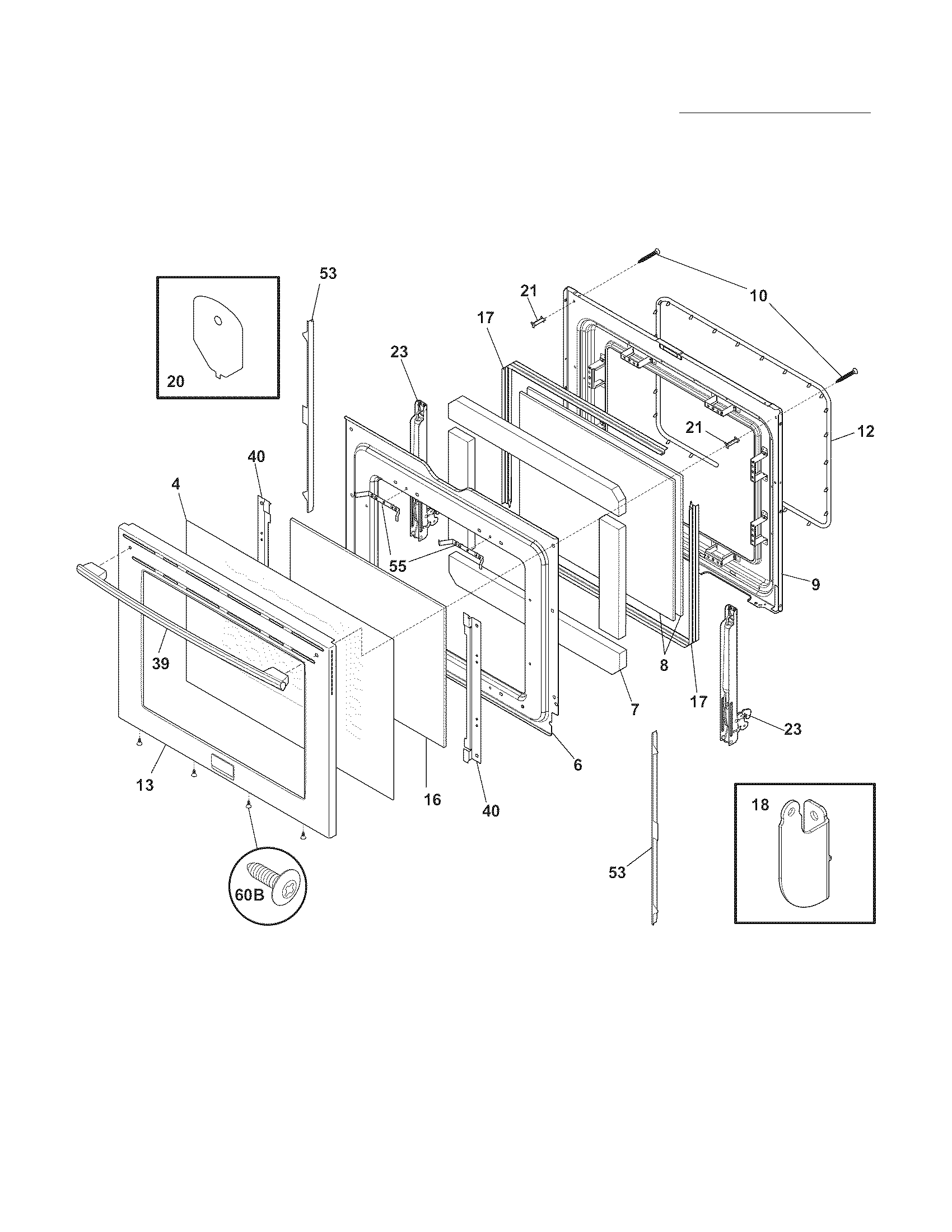 Frigidaire CPIF3093LFC door diagram