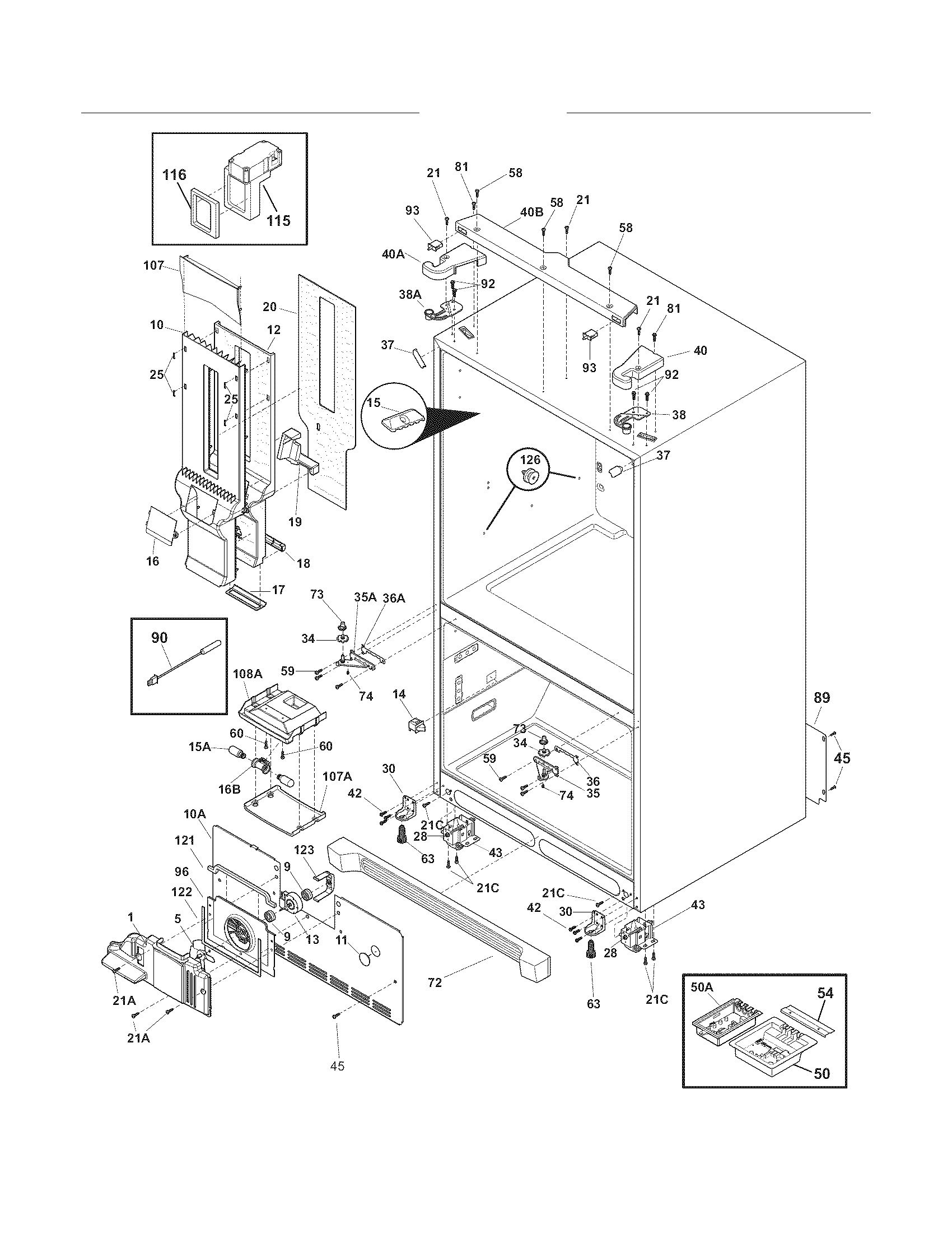 Electrolux EI27BS26JS4 cabinet diagram
