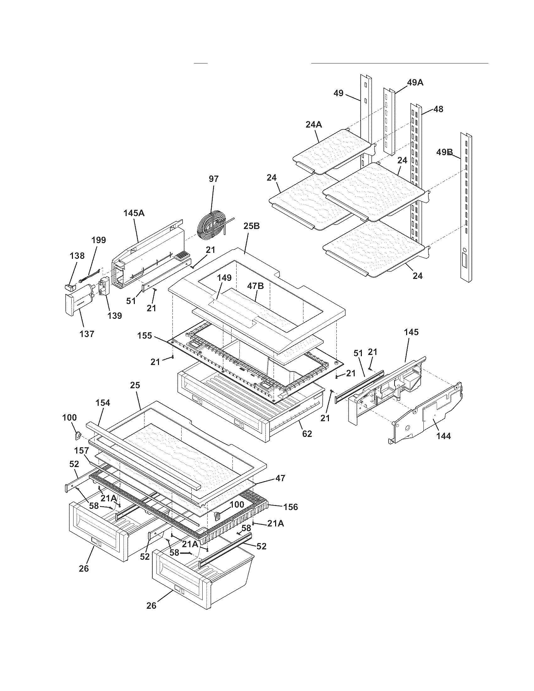 Electrolux EI27BS26JS4 shelves diagram