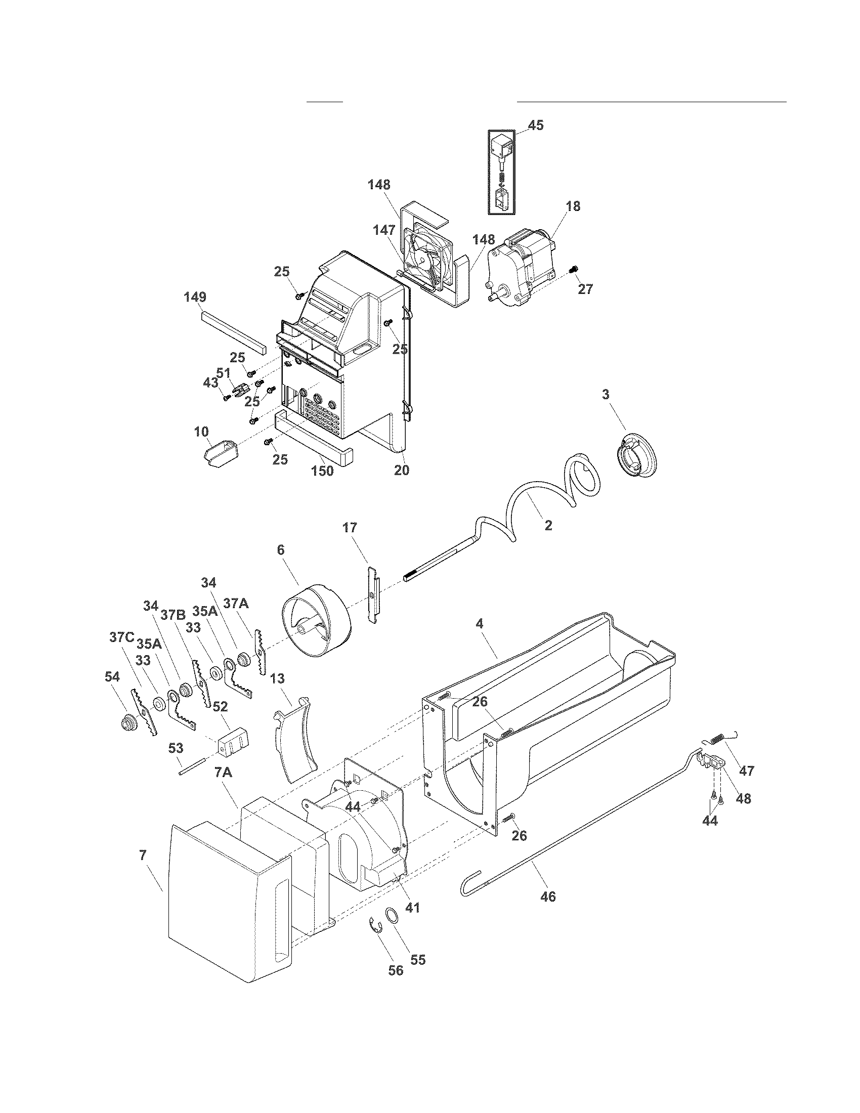 Electrolux EI27BS26JS4 ice container diagram