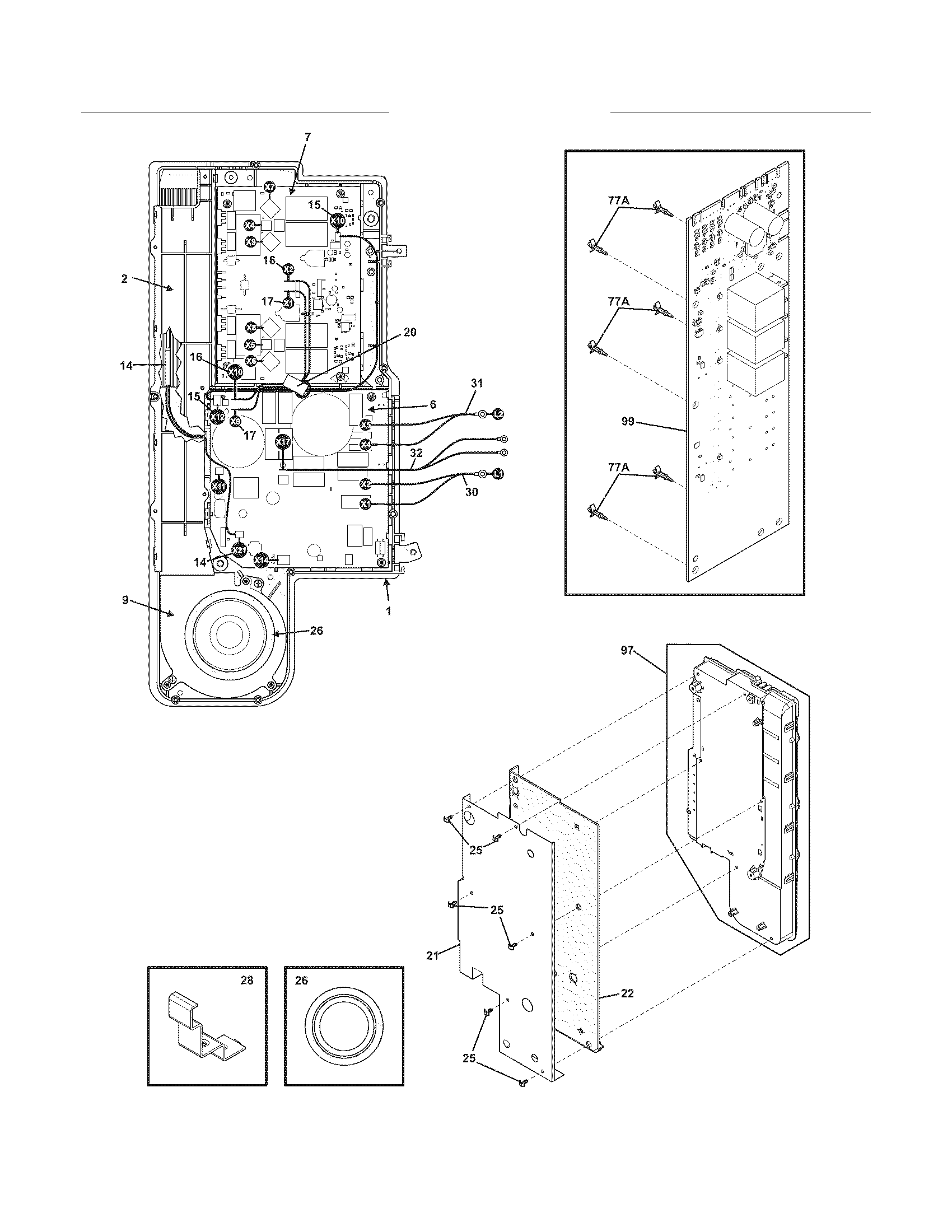 Frigidaire CPCF3091LFC induction unit diagram