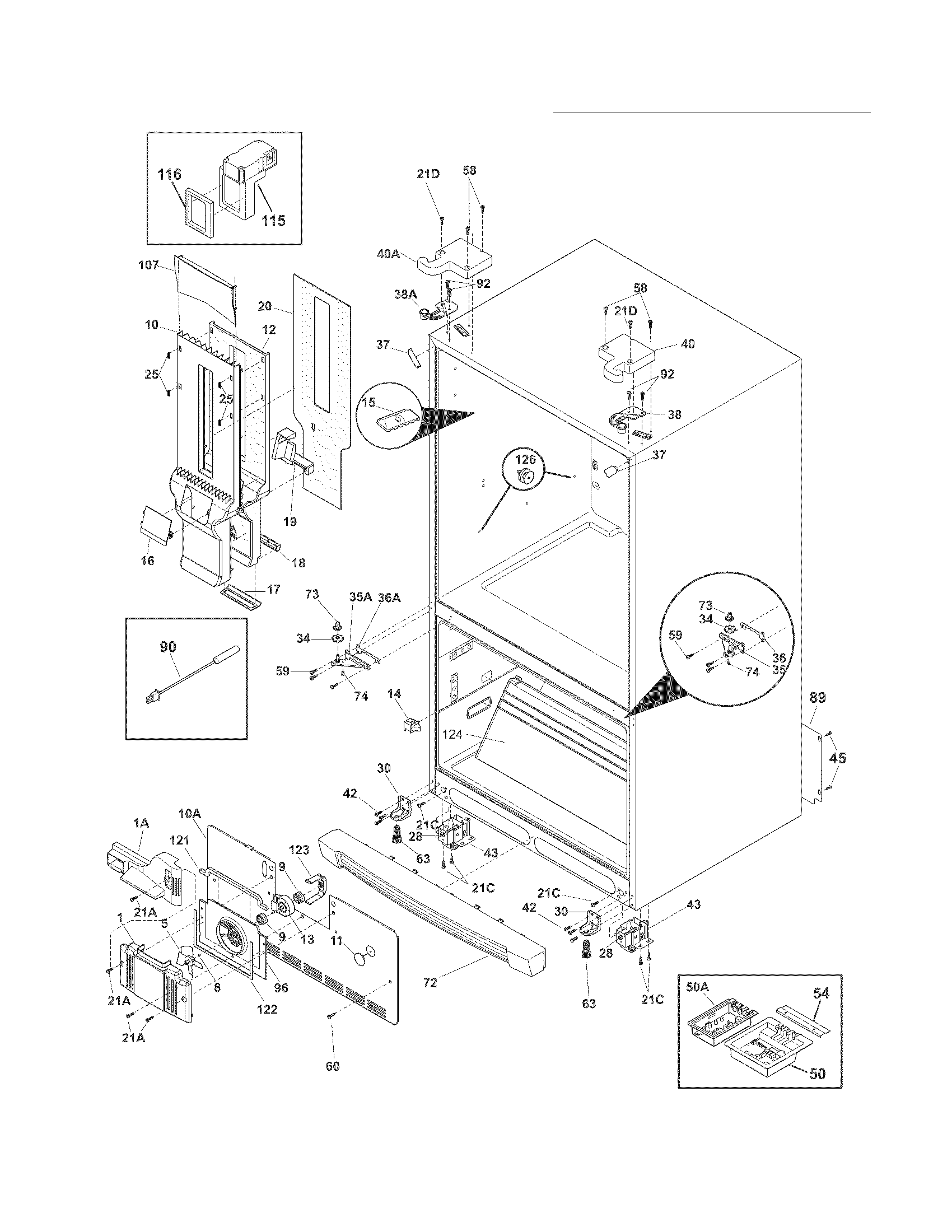 Electrolux EI28BS51IB5 cabinet diagram