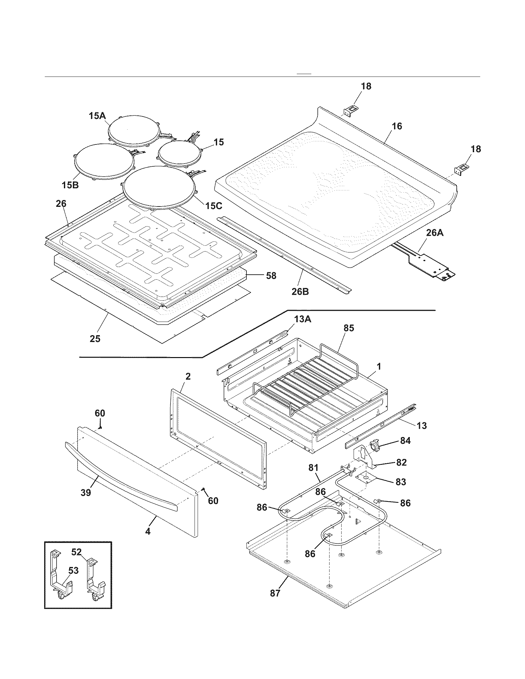 Kenmore 79092183013 top/drawer diagram