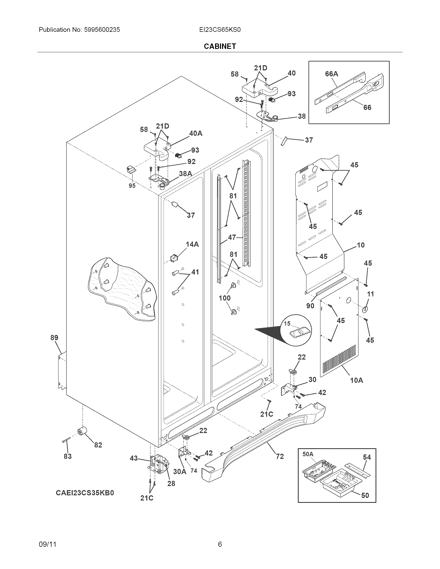 Electrolux EI23CS65KS0 cabinet diagram