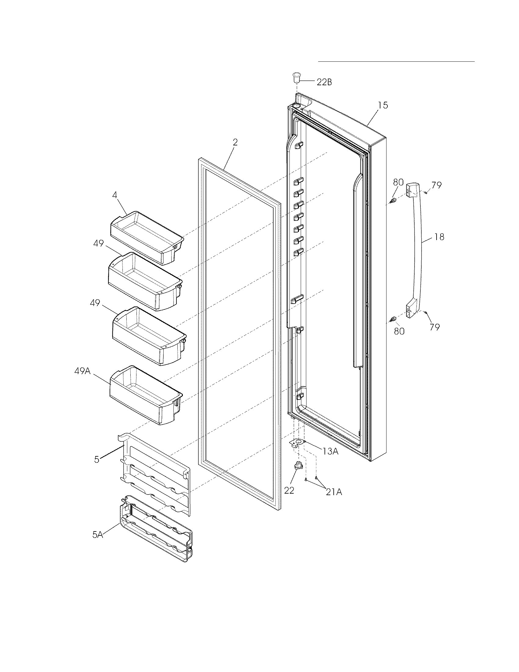 Electrolux EI23CS35KW0 refrigerator door diagram