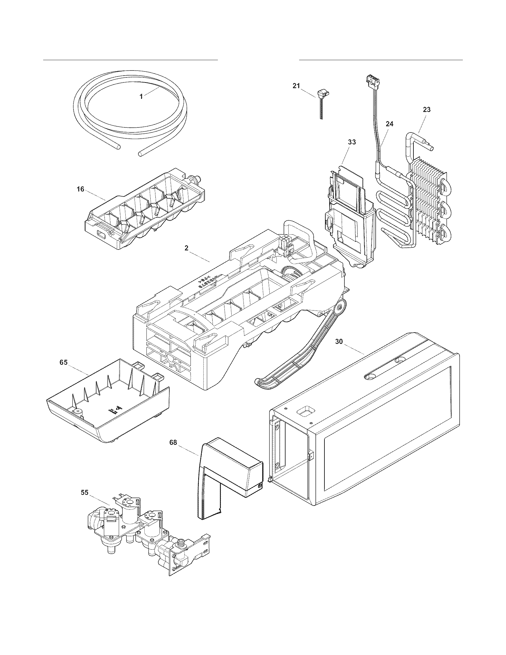Frigidaire FGHB2844LM7 ice maker diagram