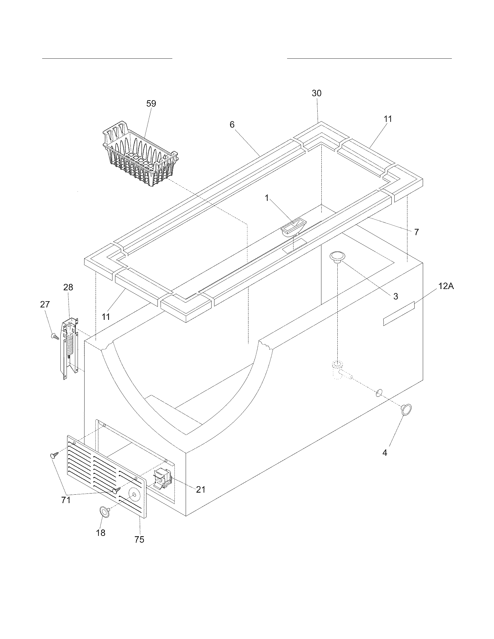 White-Westinghouse WFC15M4BW6 cabinet diagram