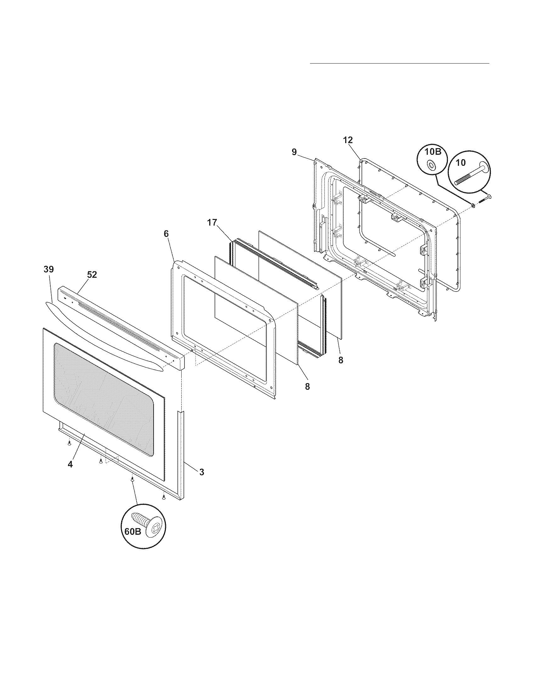 Frigidaire FGF348KCM door diagram