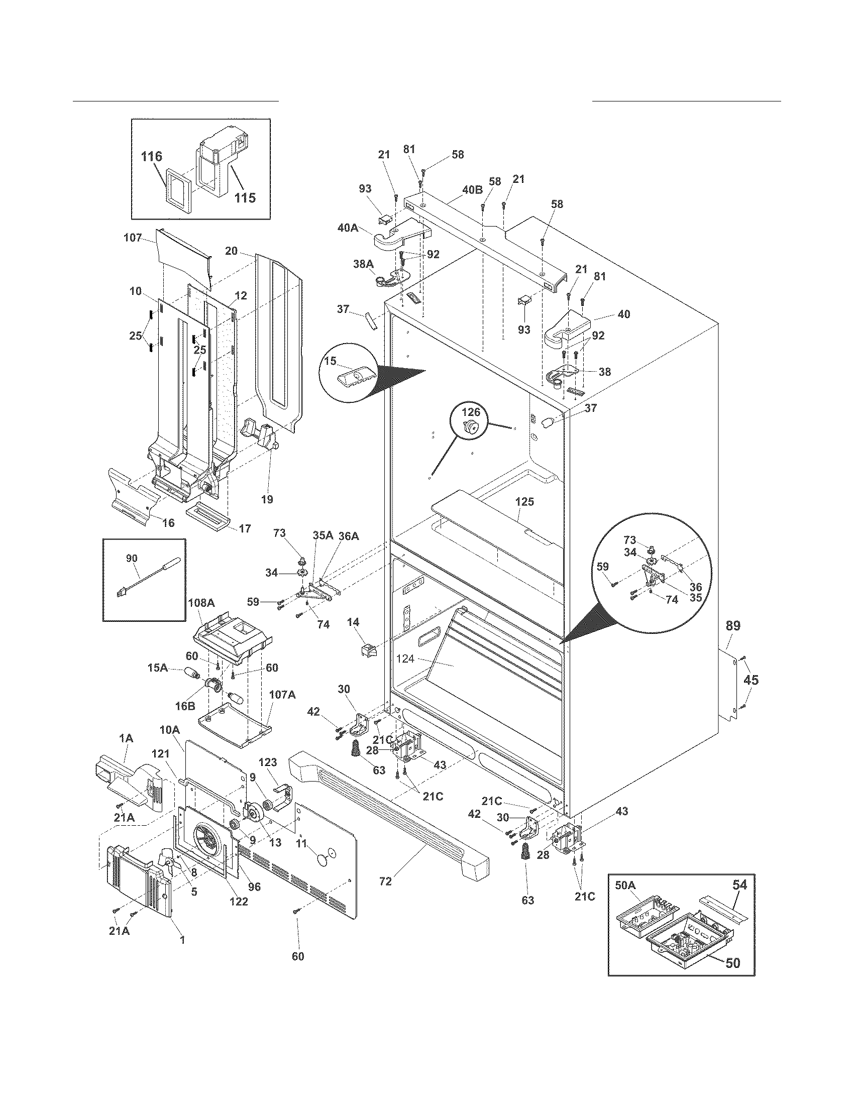 Frigidaire FGHB2869LP6 cabinet diagram