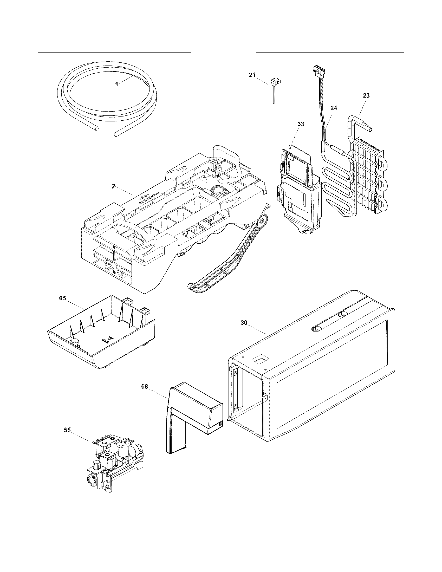 Frigidaire FGHB2869LP6 ice maker diagram