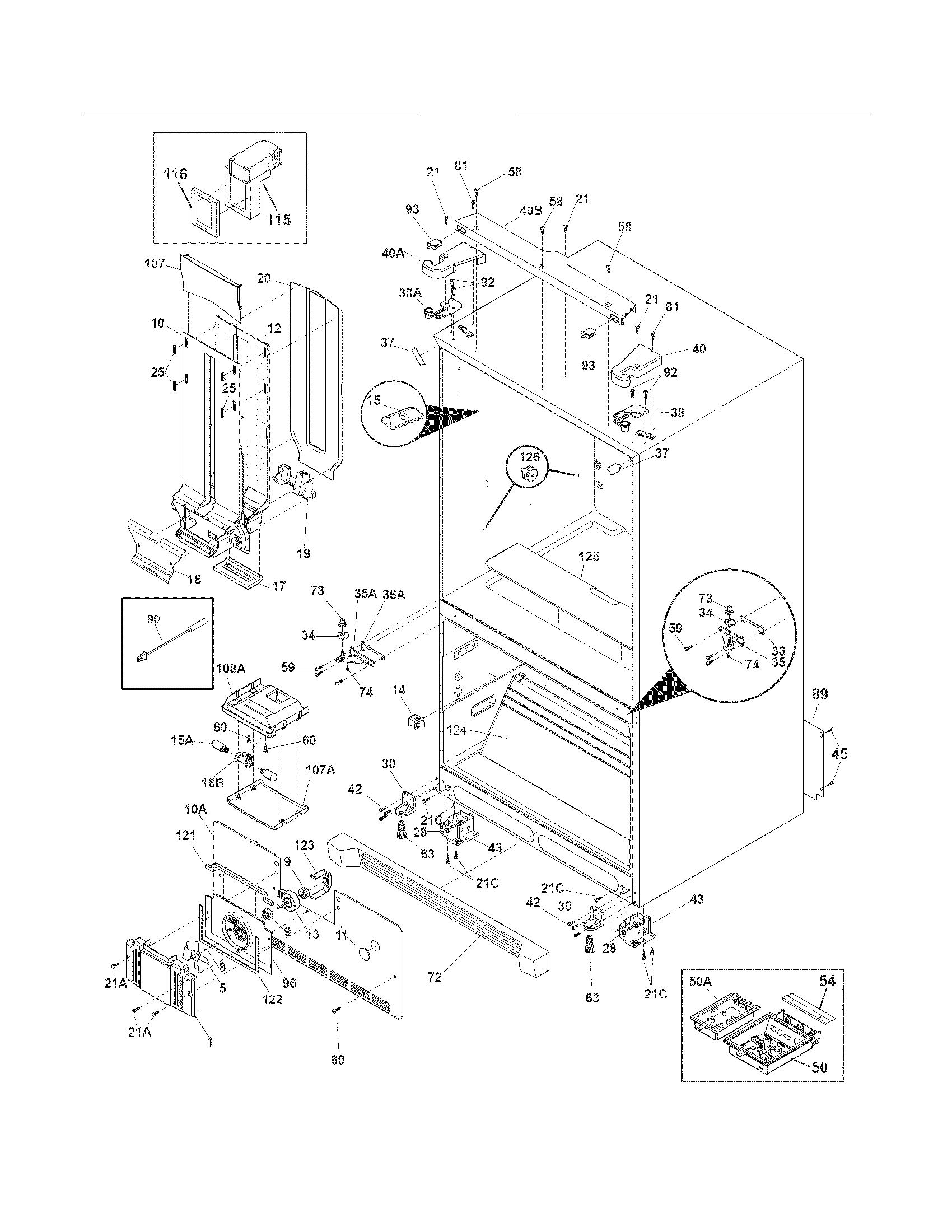 Frigidaire FPHF2399MF1 cabinet diagram