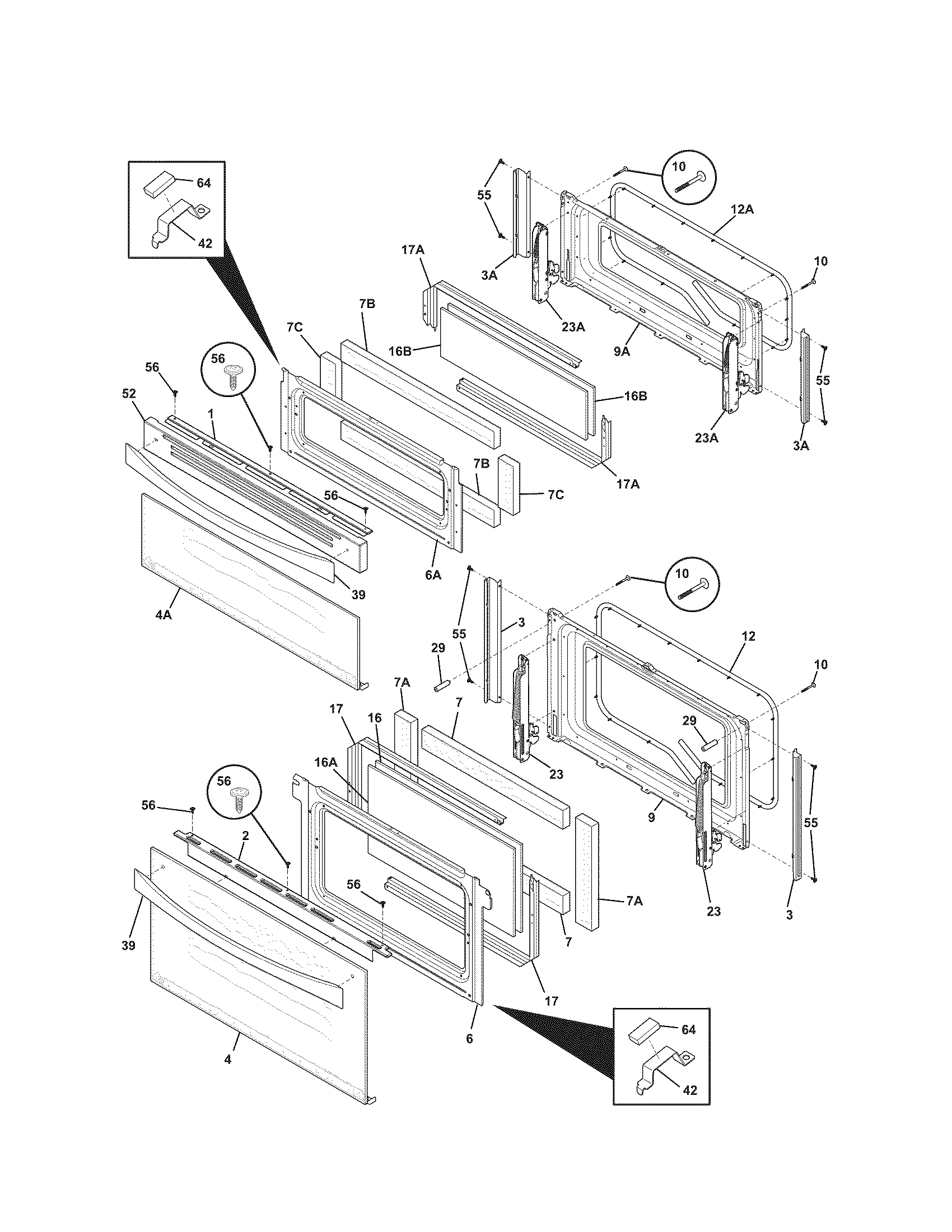 Kenmore Elite 79078909001 doors diagram
