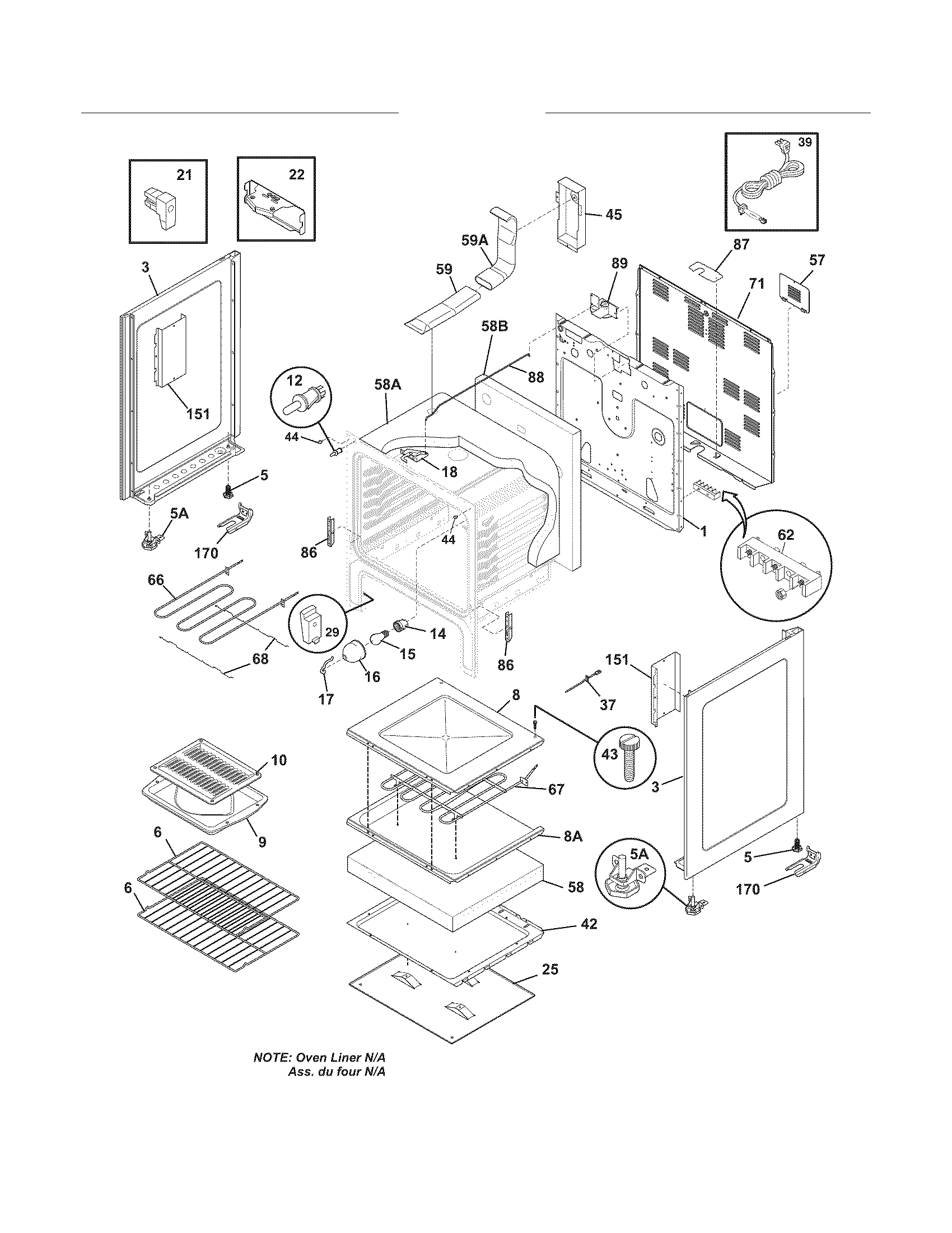 Crosley CCRE3880LWF body diagram
