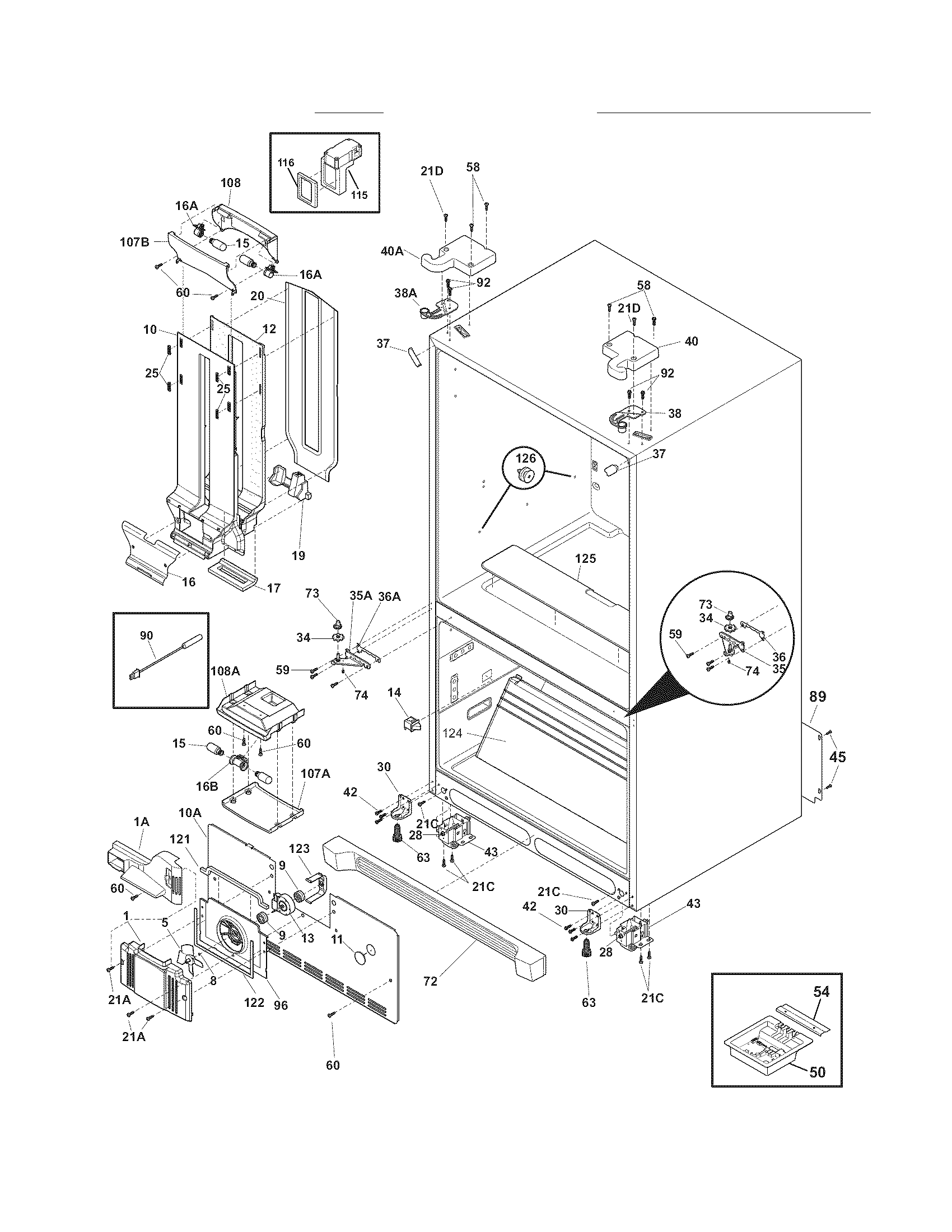 Frigidaire LGHN2844MP1 cabinet diagram