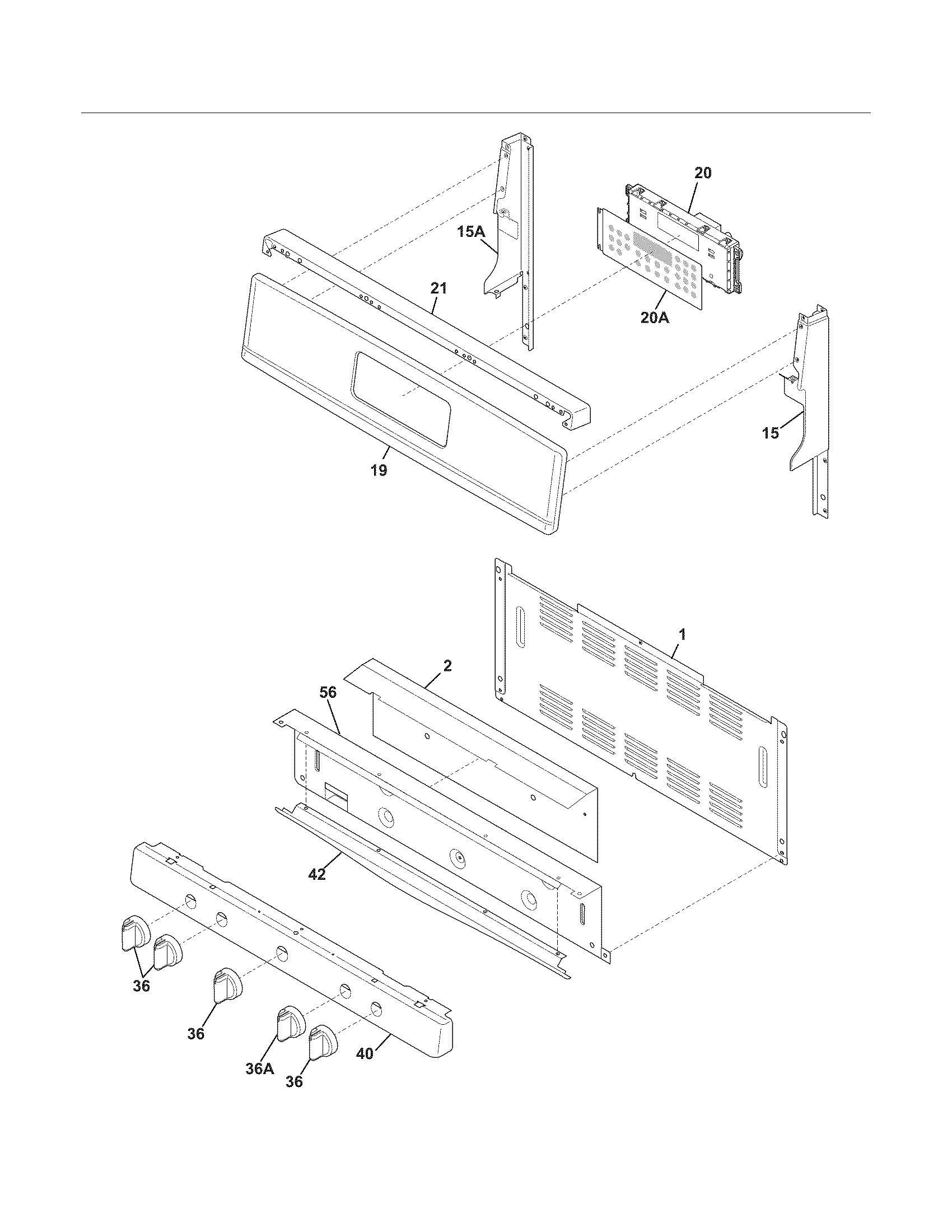 Frigidaire FGGF3054MWB backguard diagram