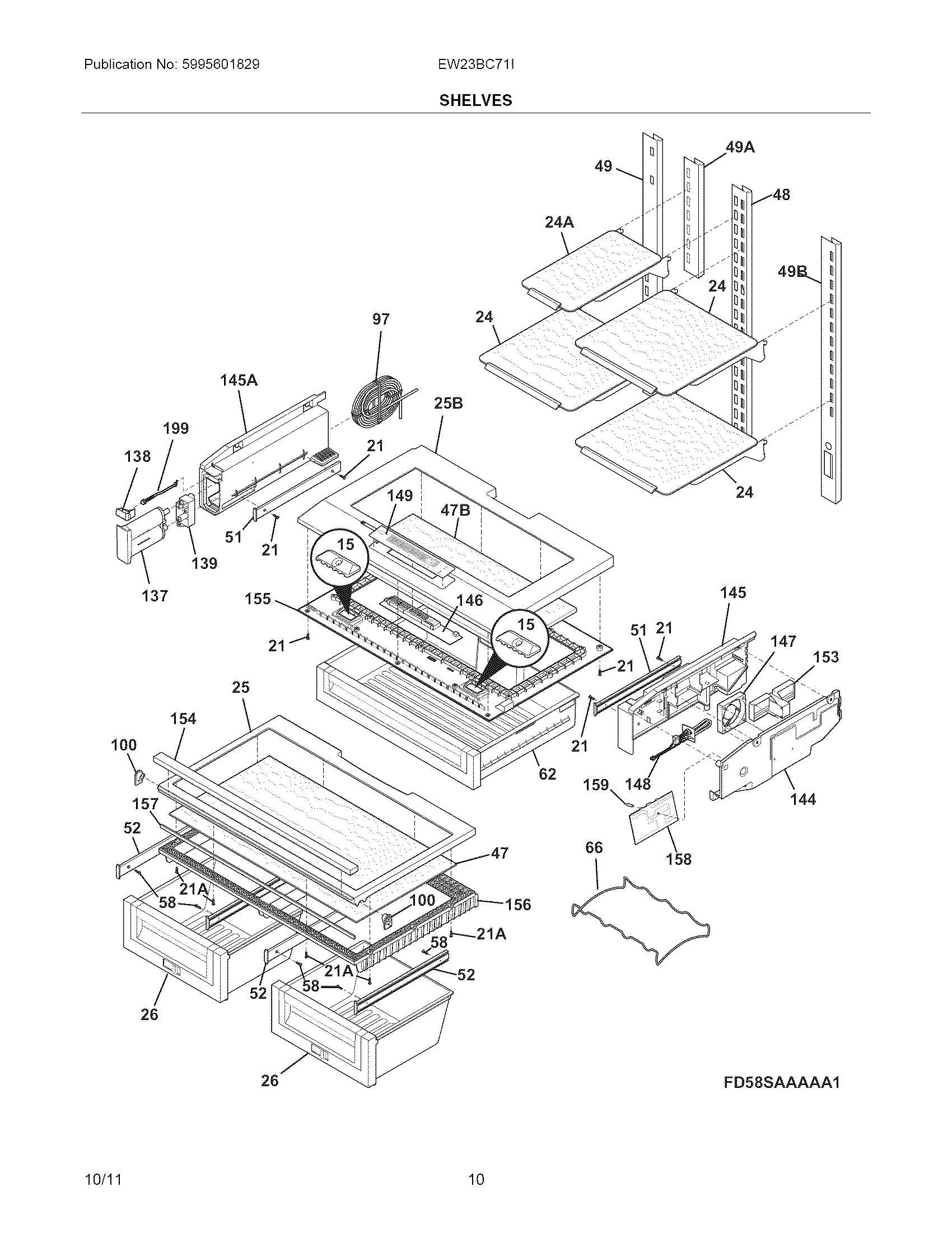 Electrolux EW23BC71IW9 shelves diagram
