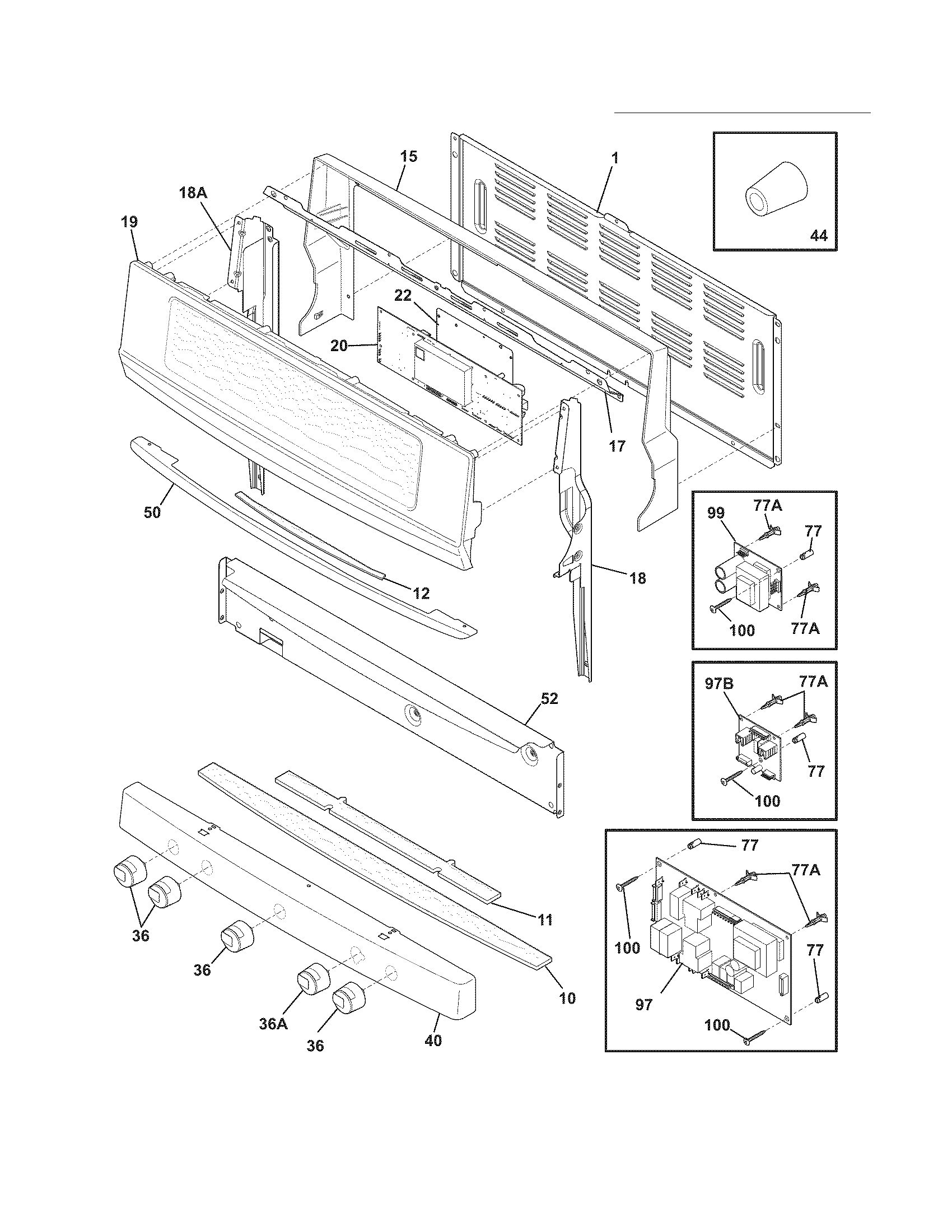Electrolux EI30GF55GSJ backguard diagram