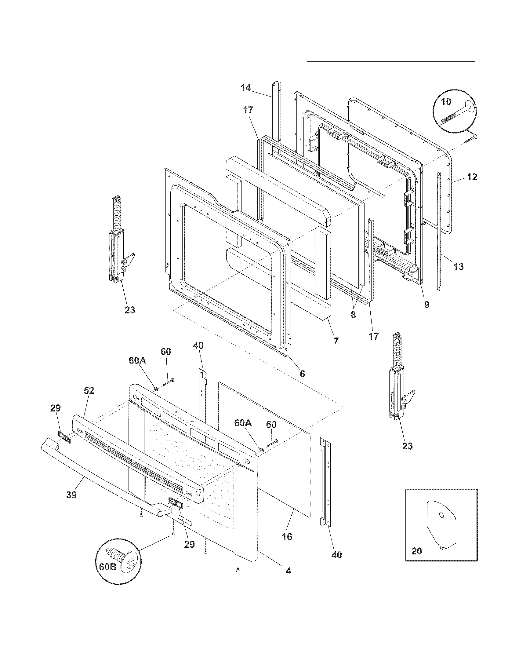 Electrolux CEI30EF5GSH door diagram