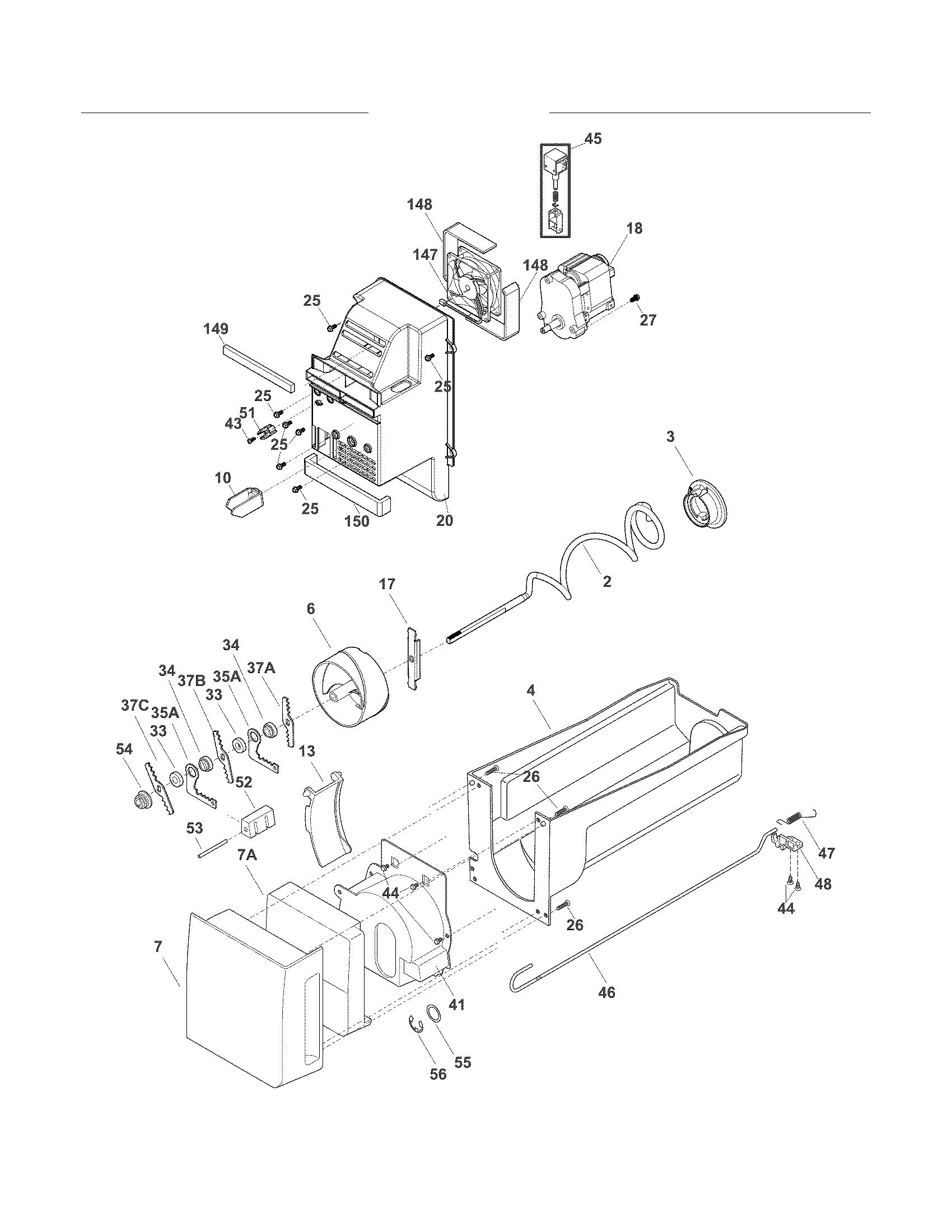 Electrolux EW23BC71IBA ice container diagram