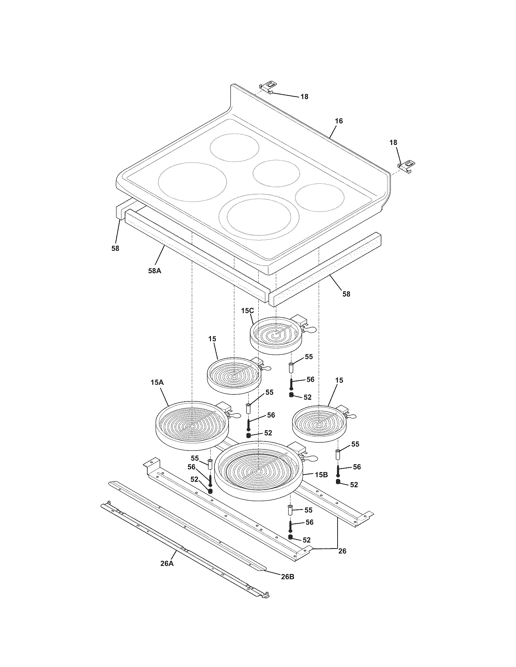 Kenmore 79098052000 main top diagram