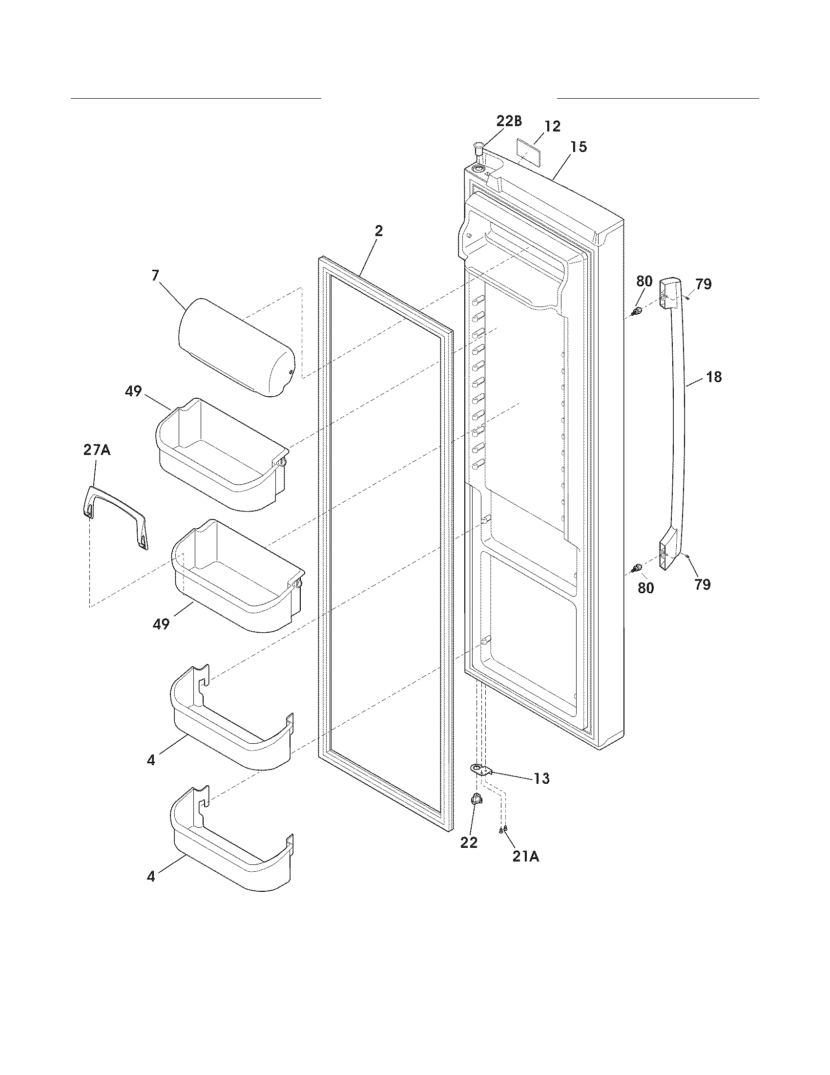 Frigidaire FPUS2686LF2 refrigerator door diagram
