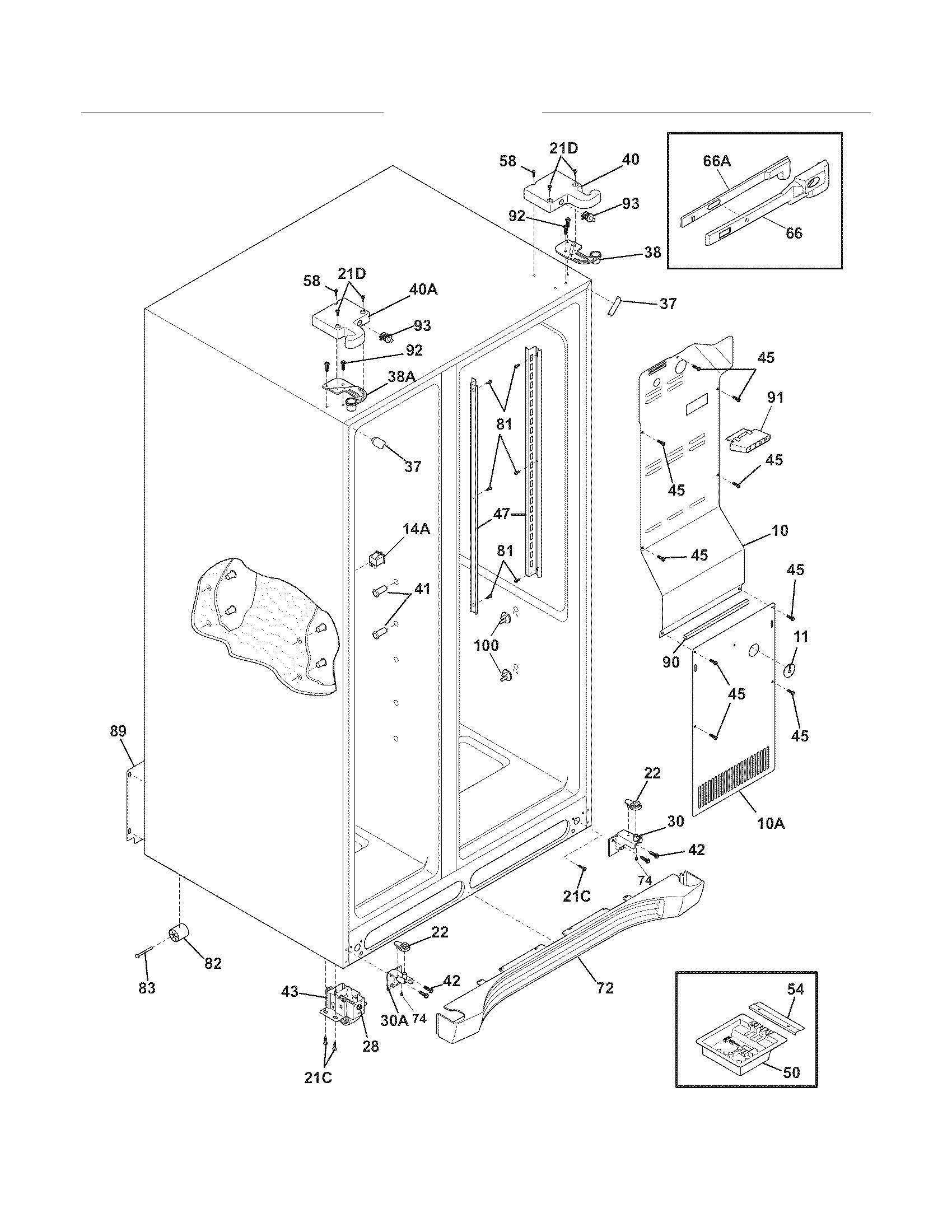 Frigidaire FPUS2686LF2 cabinet diagram