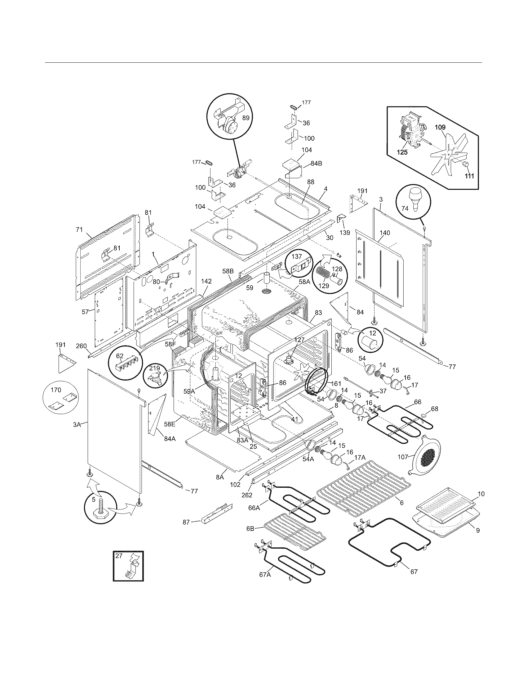 Frigidaire FPEF4085KFC body diagram
