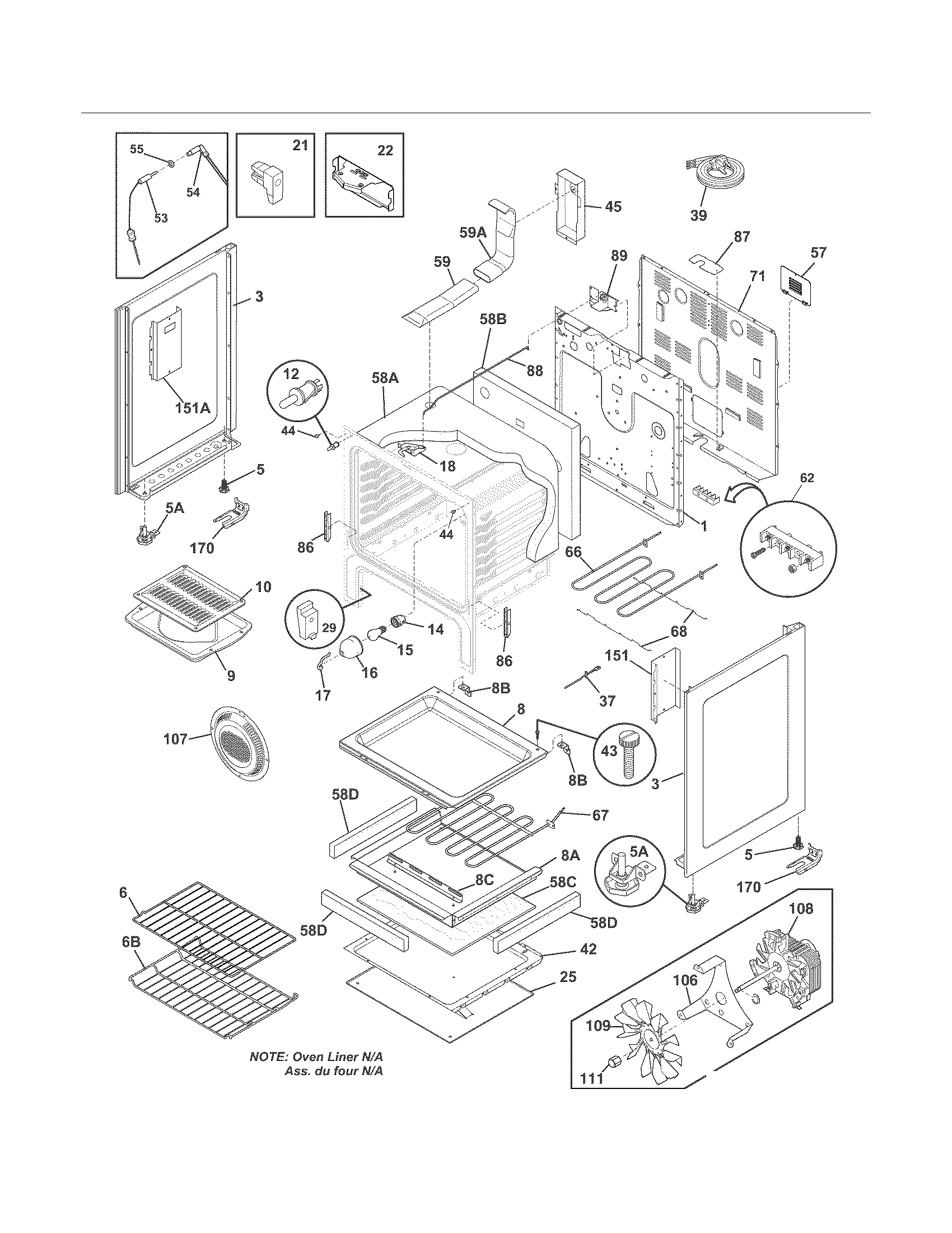 Frigidaire CGEF3032MFC body diagram