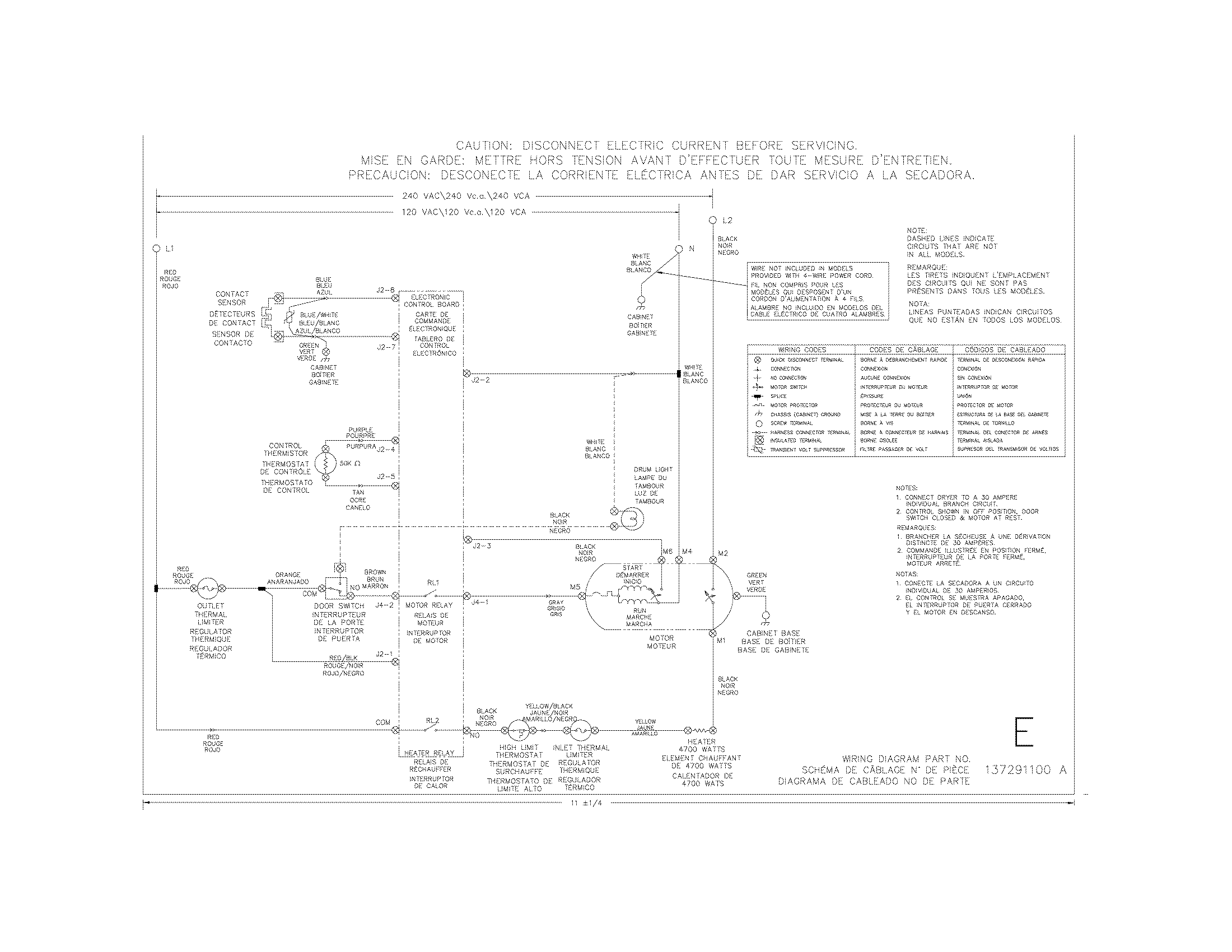 Frigidaire FAQE7111LW0 wiring diagram diagram