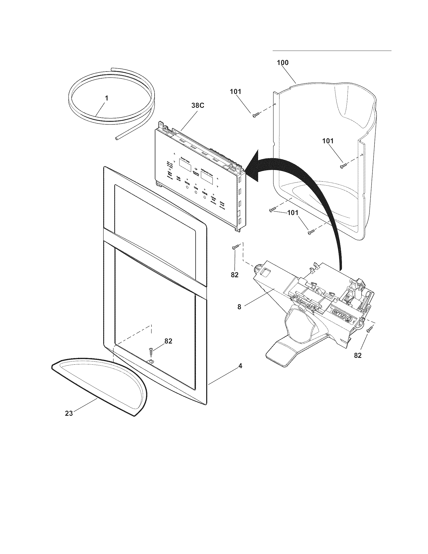 Frigidaire LGUS2642LF2 ice & water dispenser diagram