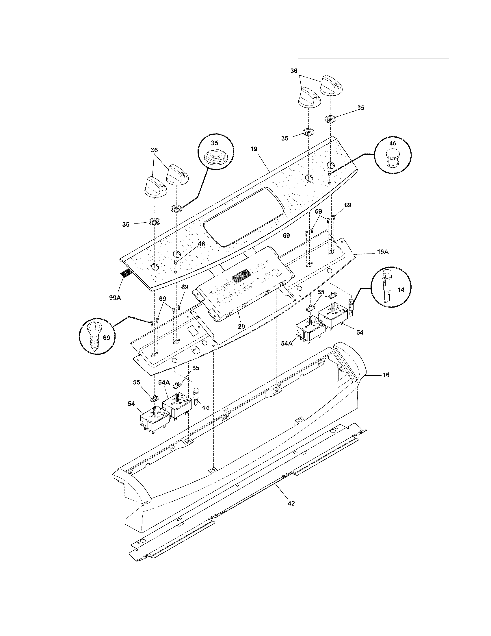 Frigidaire CFES3035LS3 backguard diagram