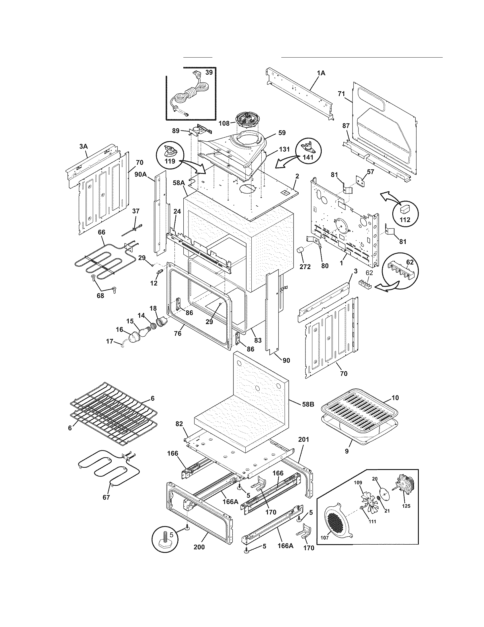 Frigidaire CFES3035LS3 body diagram