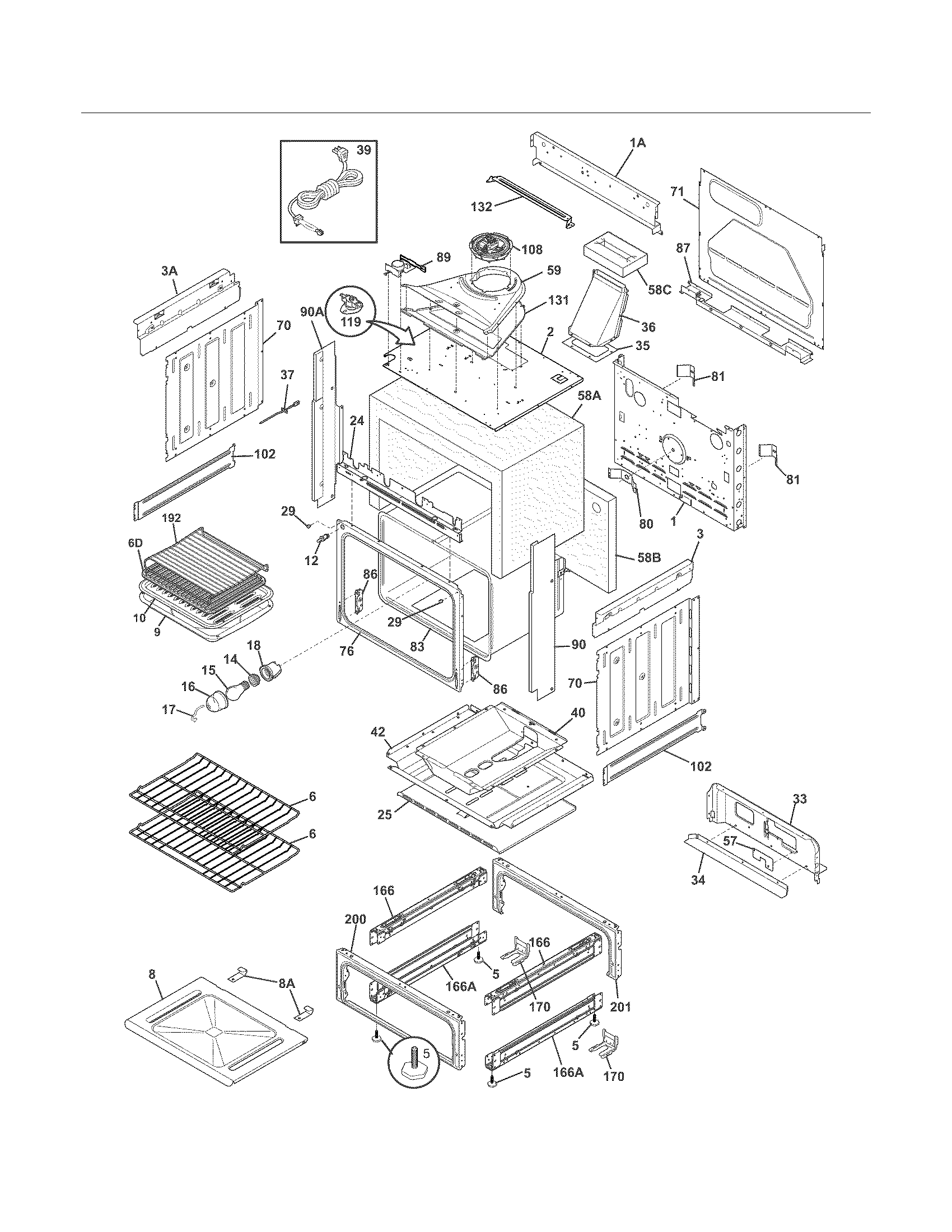 Frigidaire FFGS3025LSE body diagram