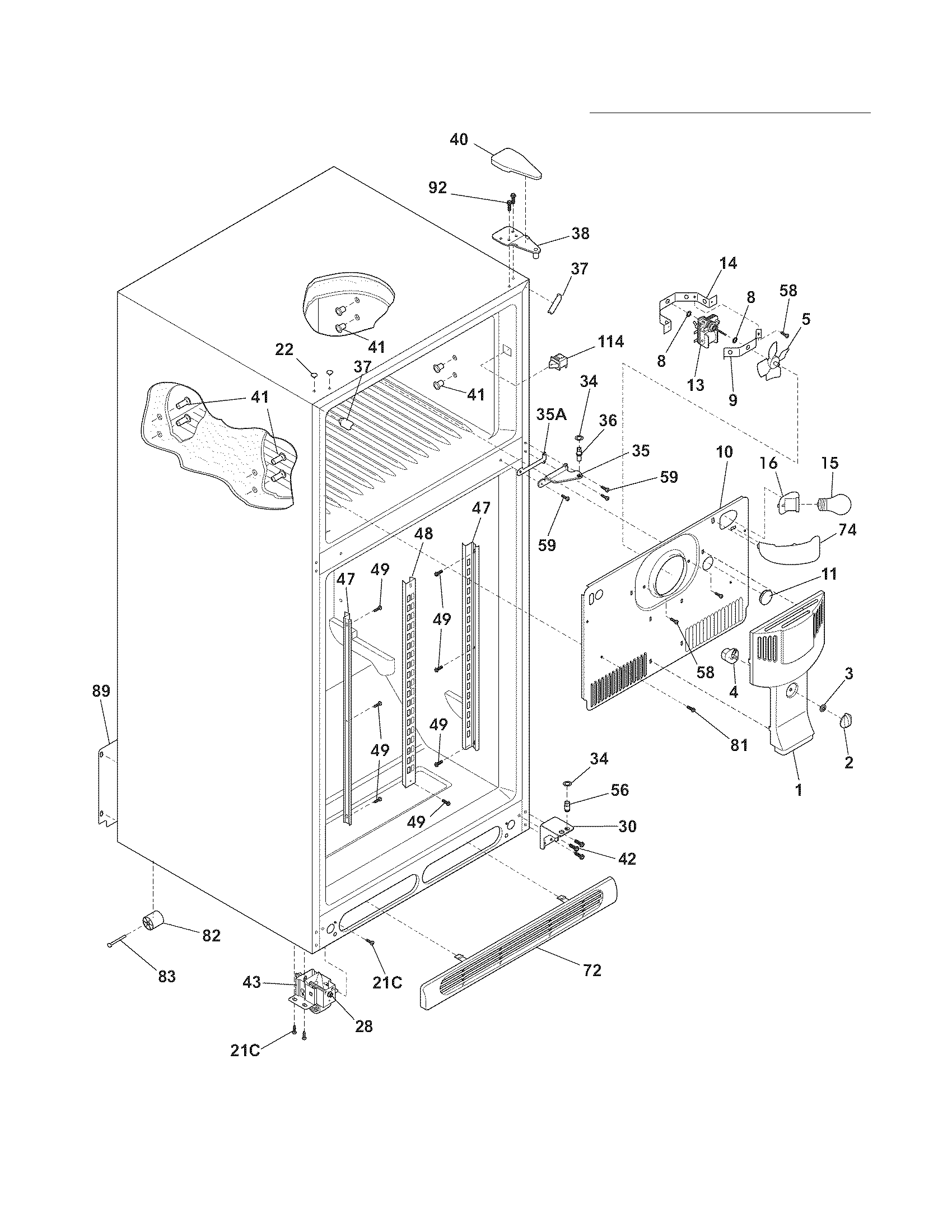Frigidaire LGUI2149LF2 cabinet diagram