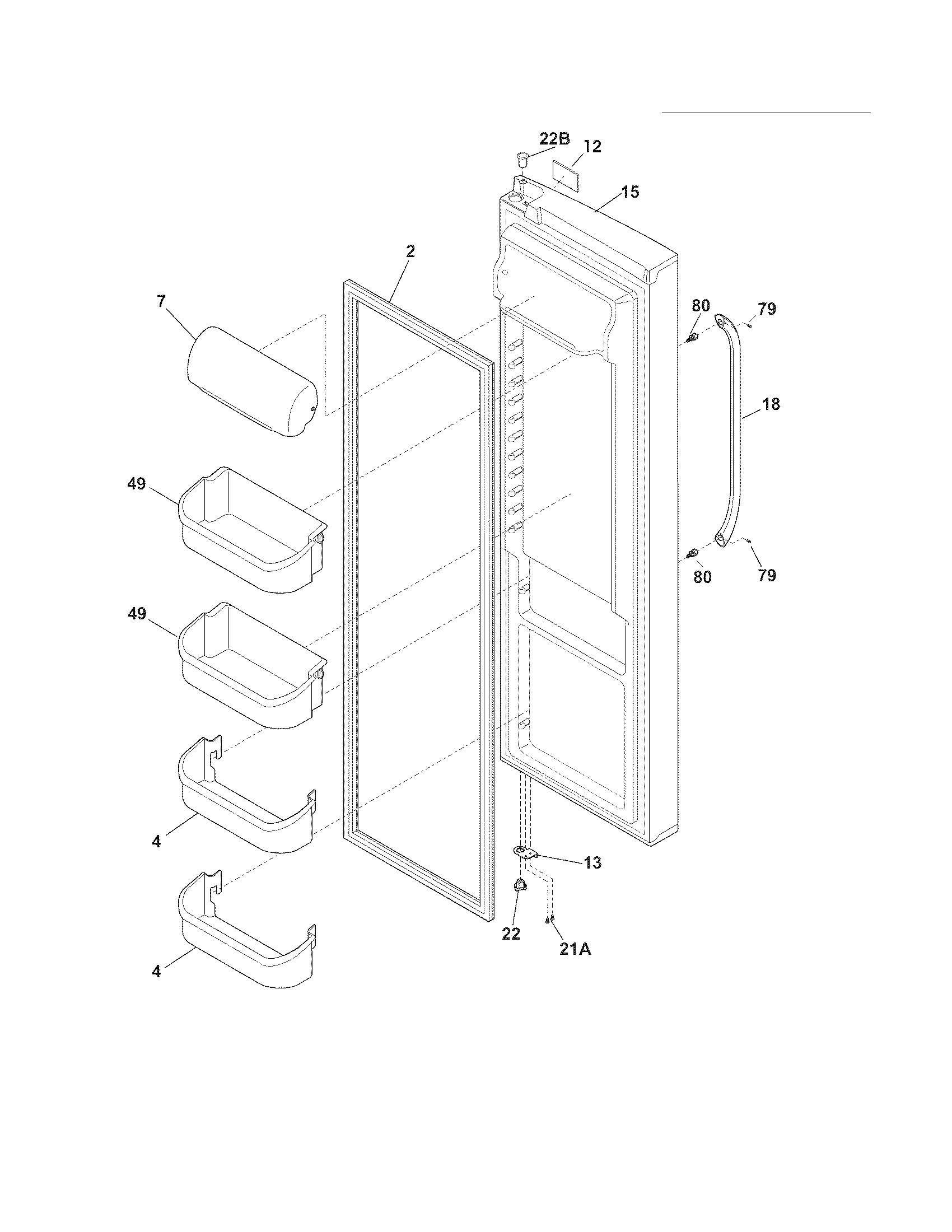 Frigidaire FGUS2645LF2 refrigerator door diagram
