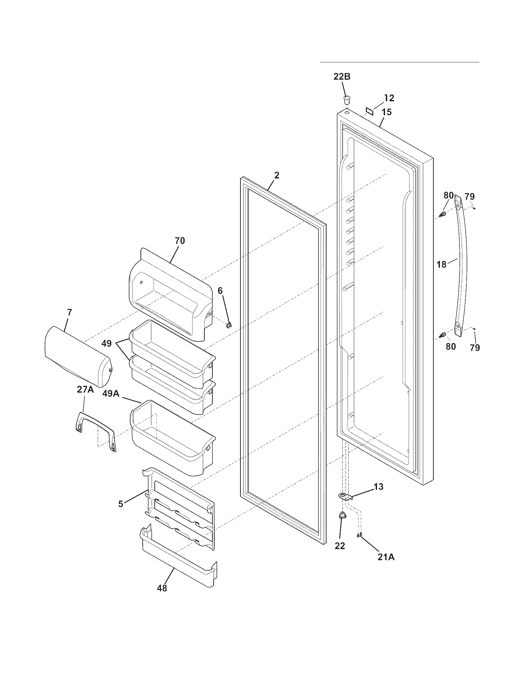 Frigidaire LGHC2342LP2 refrigerator door diagram