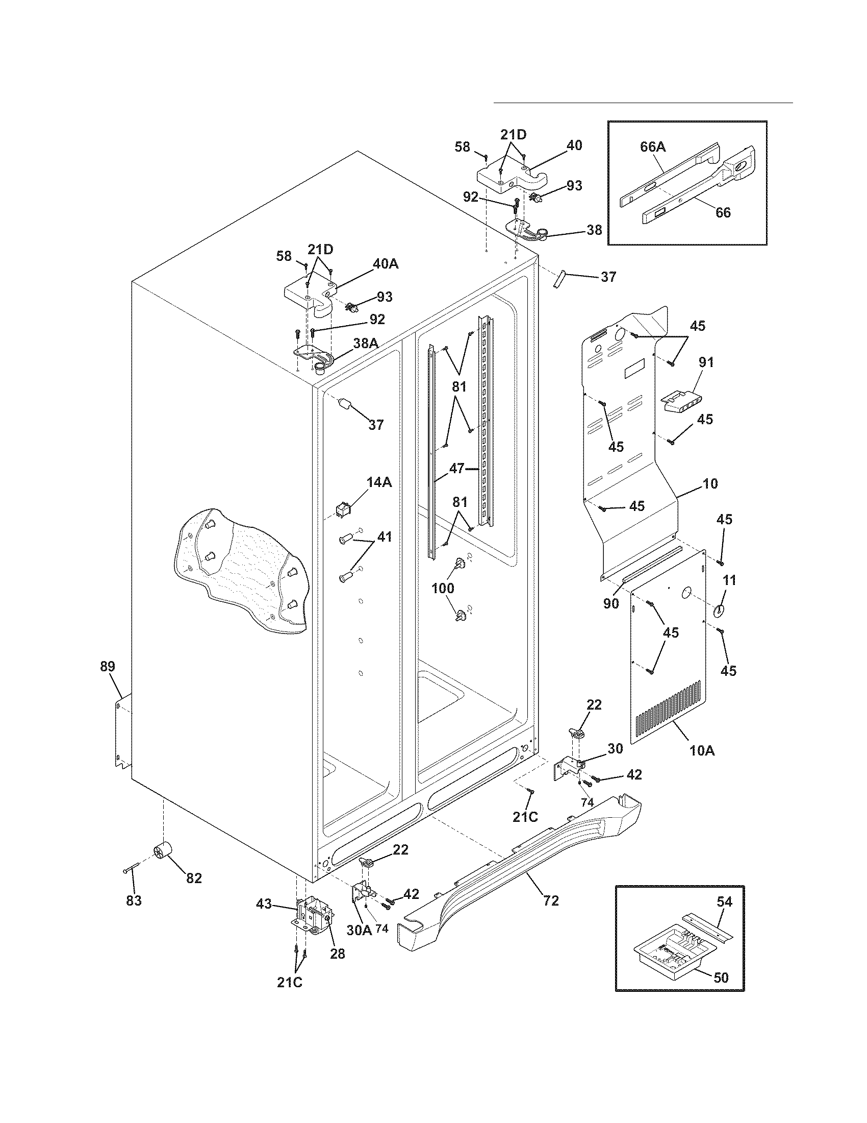 Frigidaire FPHS2386LF3 cabinet diagram
