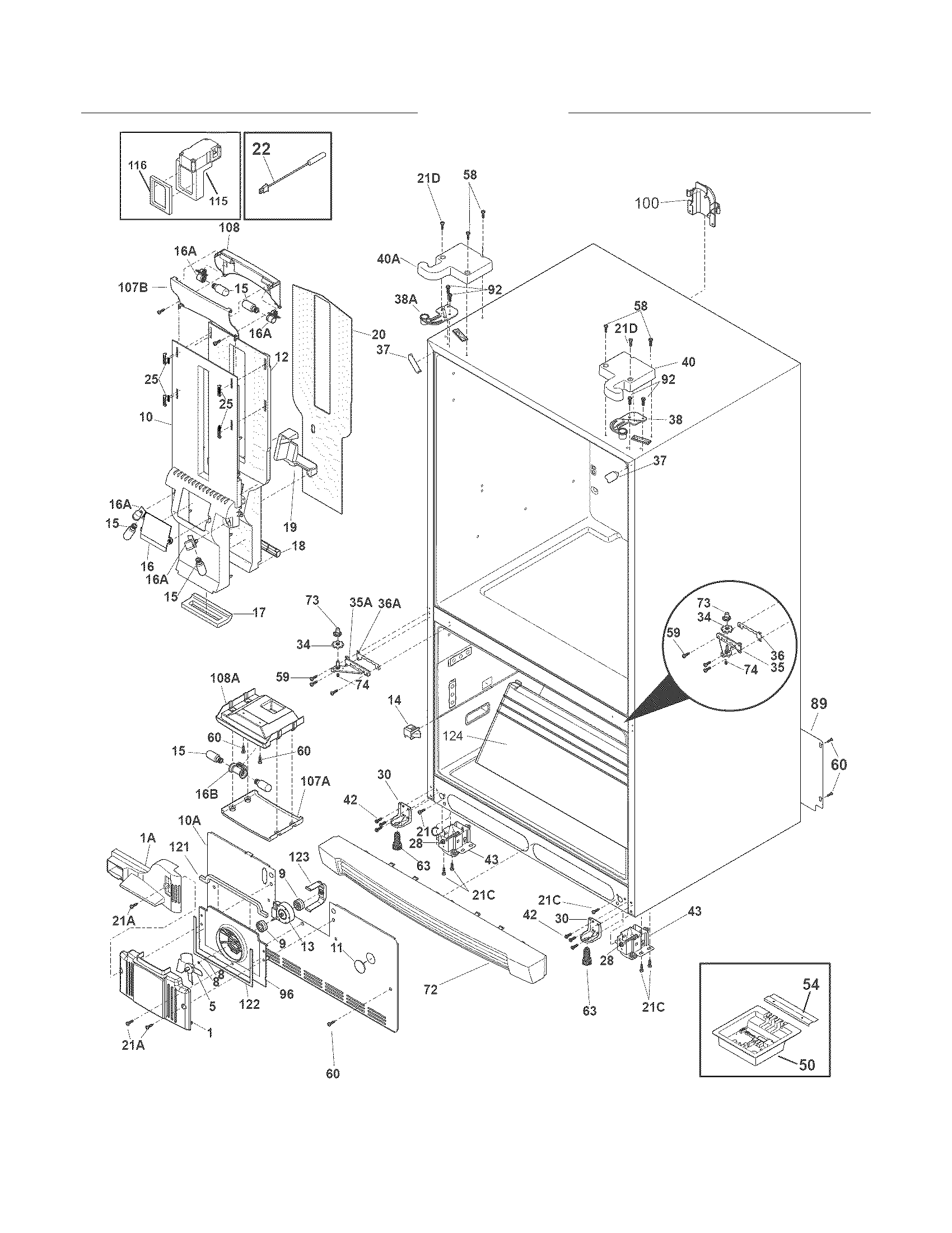 Electrolux EI23BC36IS6 cabinet diagram