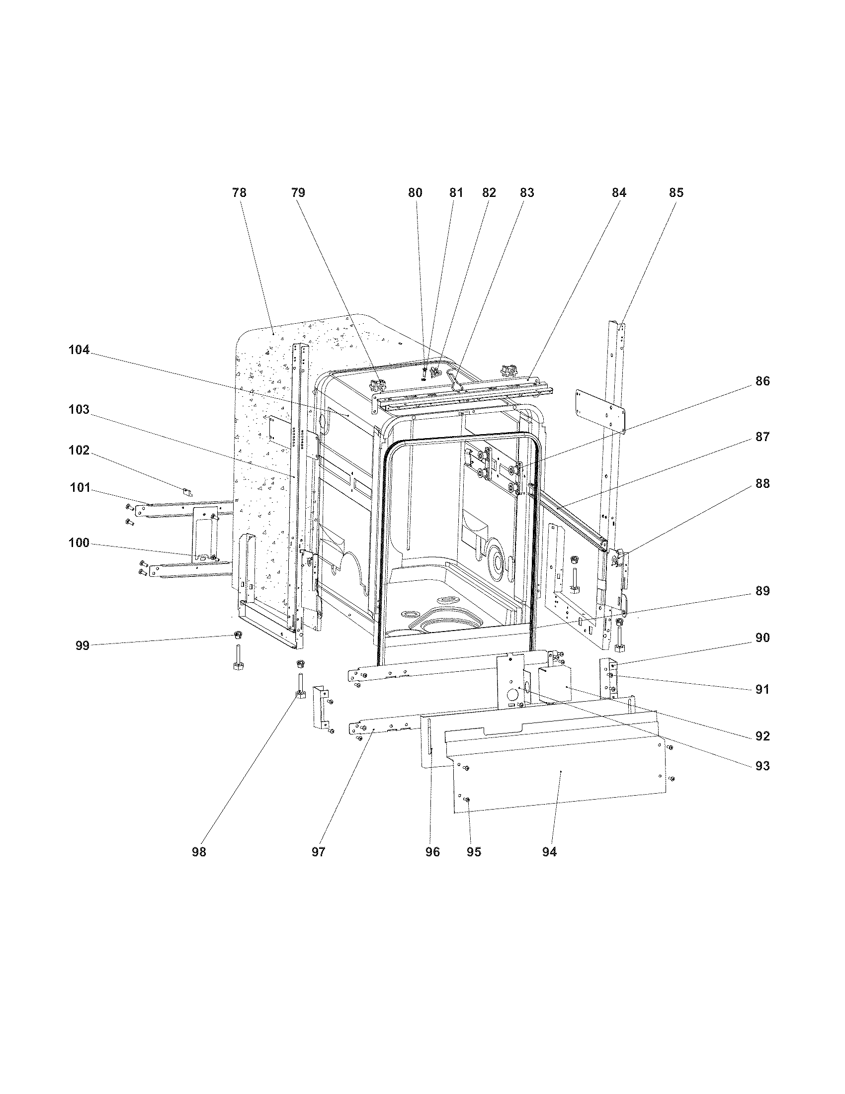 Kenmore 58714663110 tub/frame diagram