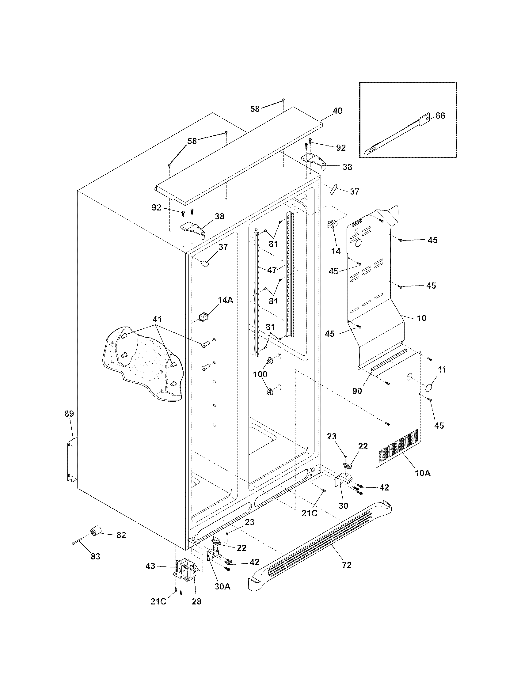 Kenmore Elite 25357112600 cabinet diagram
