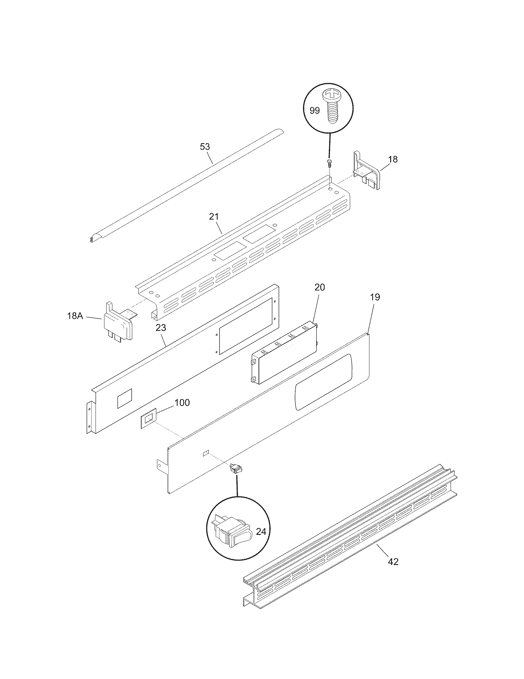 Kenmore 79030552803 control panel diagram